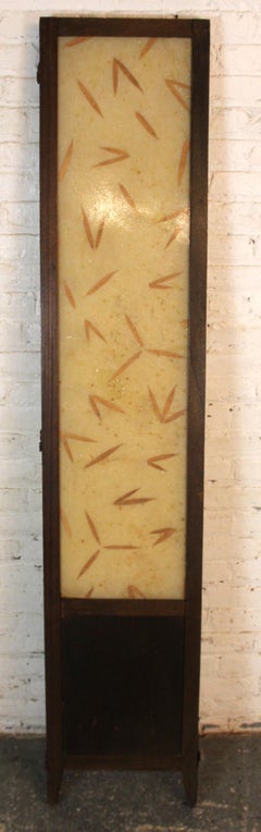 Mid-Century Three-Panel Room Divider with Bamboo Detailing