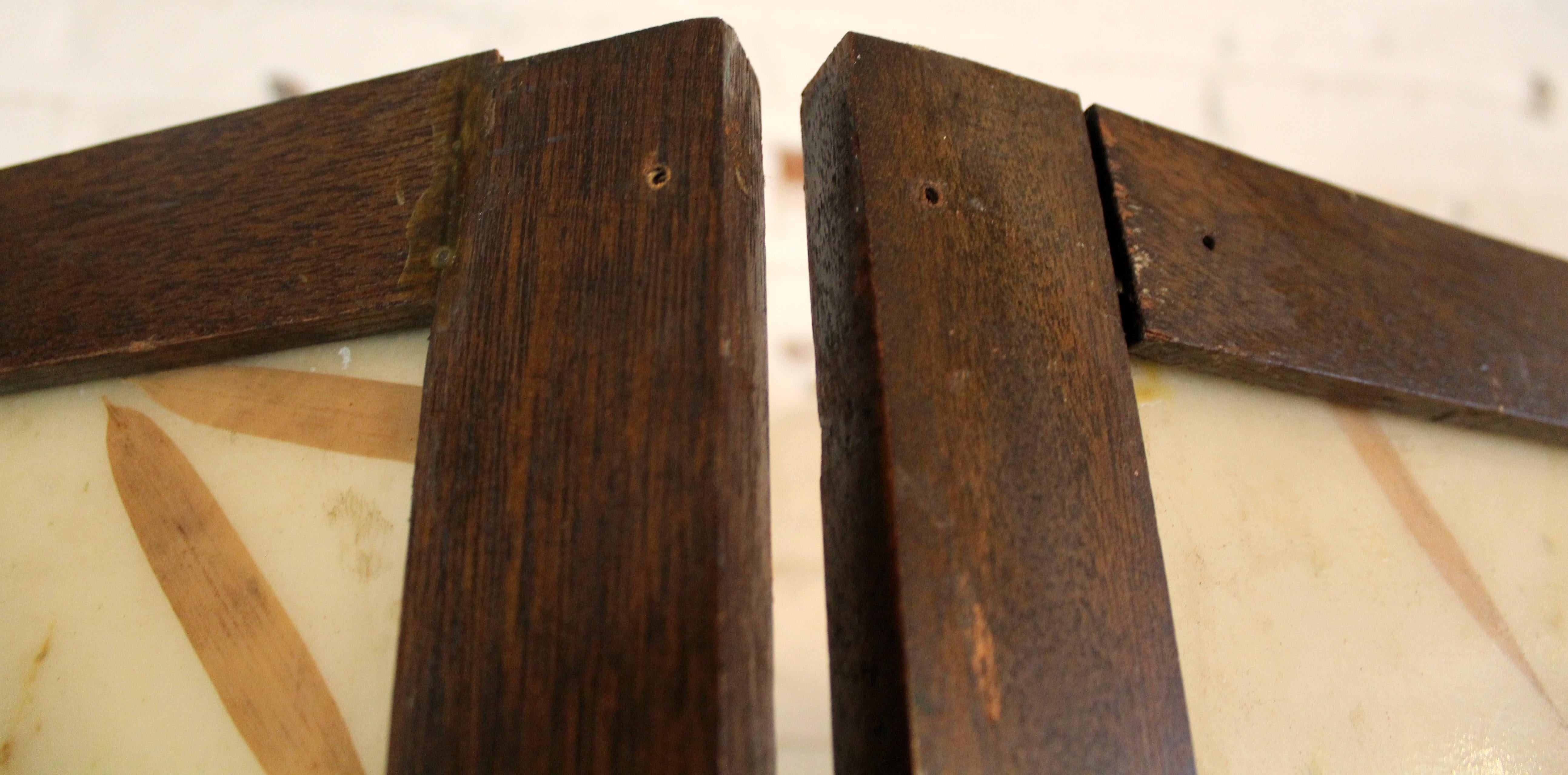 Dreiteiliger Raumteiler aus der Mitte des Jahrhunderts mit Bambus-Details (Holz) im Angebot
