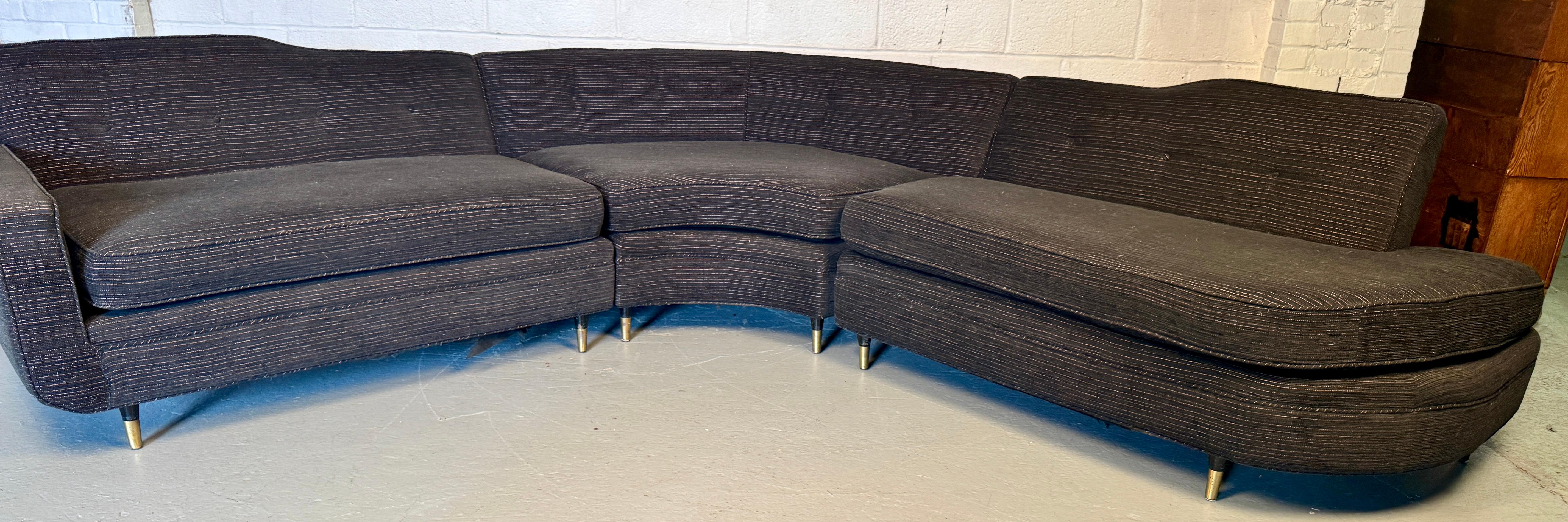 Mid-Century Three Piece Sectional Couch For Sale 5