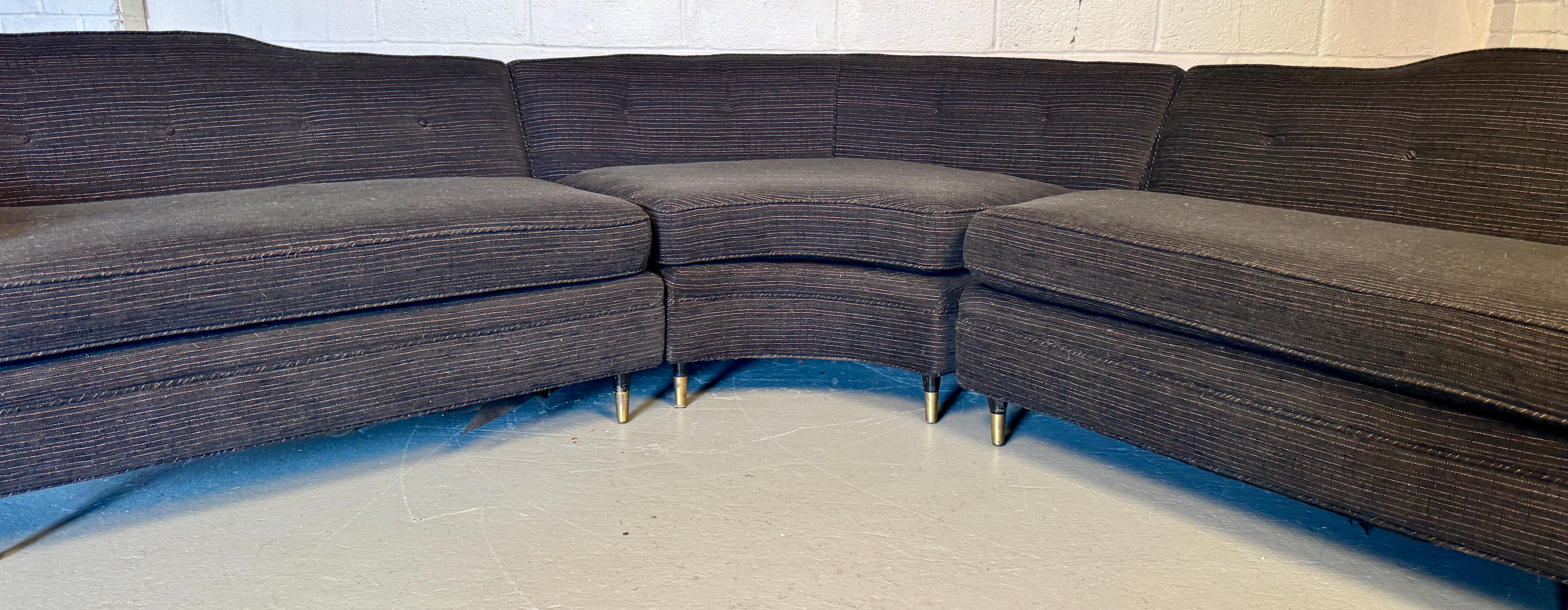 Mid-Century Three Piece Sectional Couch For Sale 6