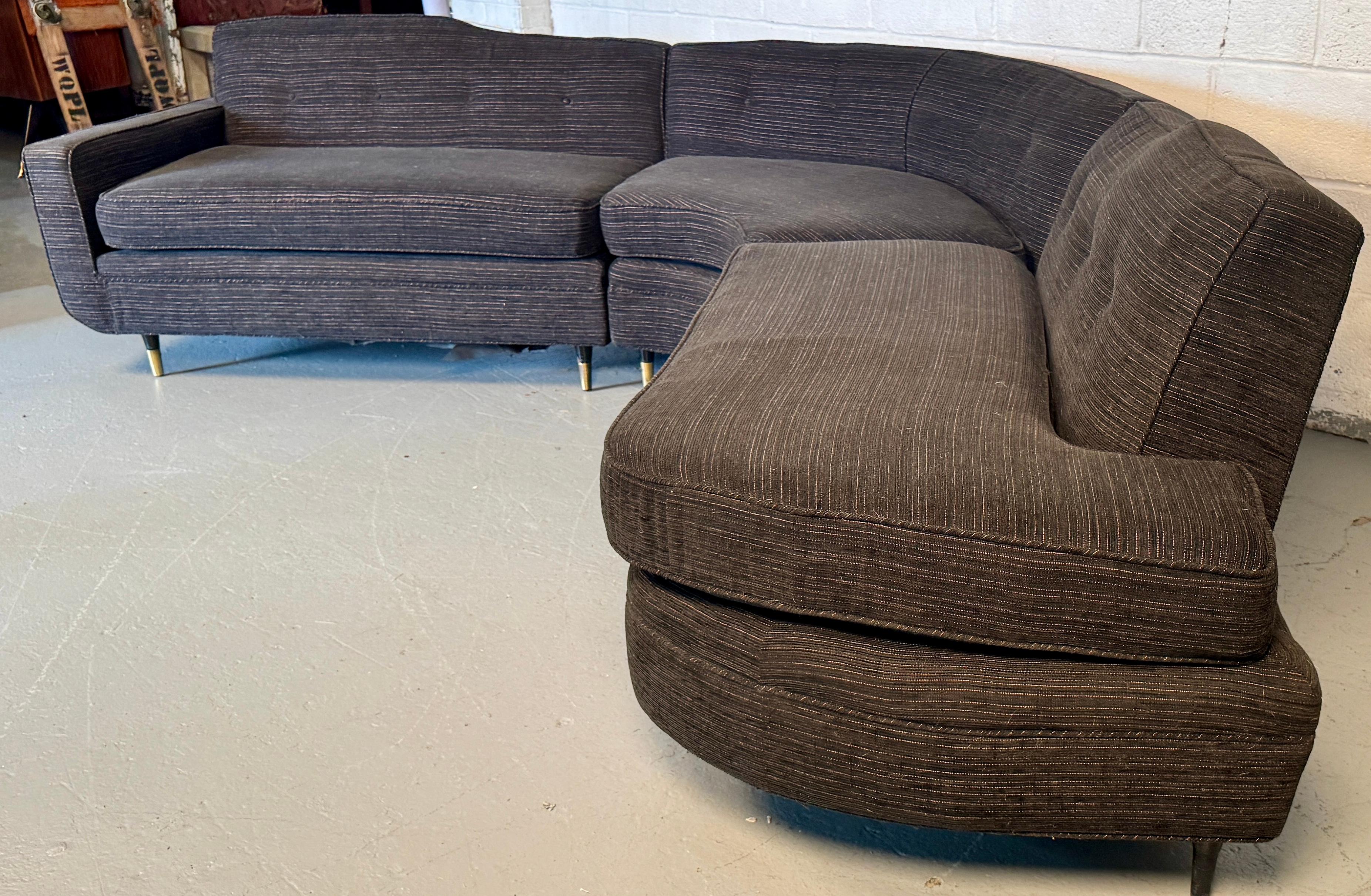 Mid-Century Three Piece Sectional Couch For Sale 7