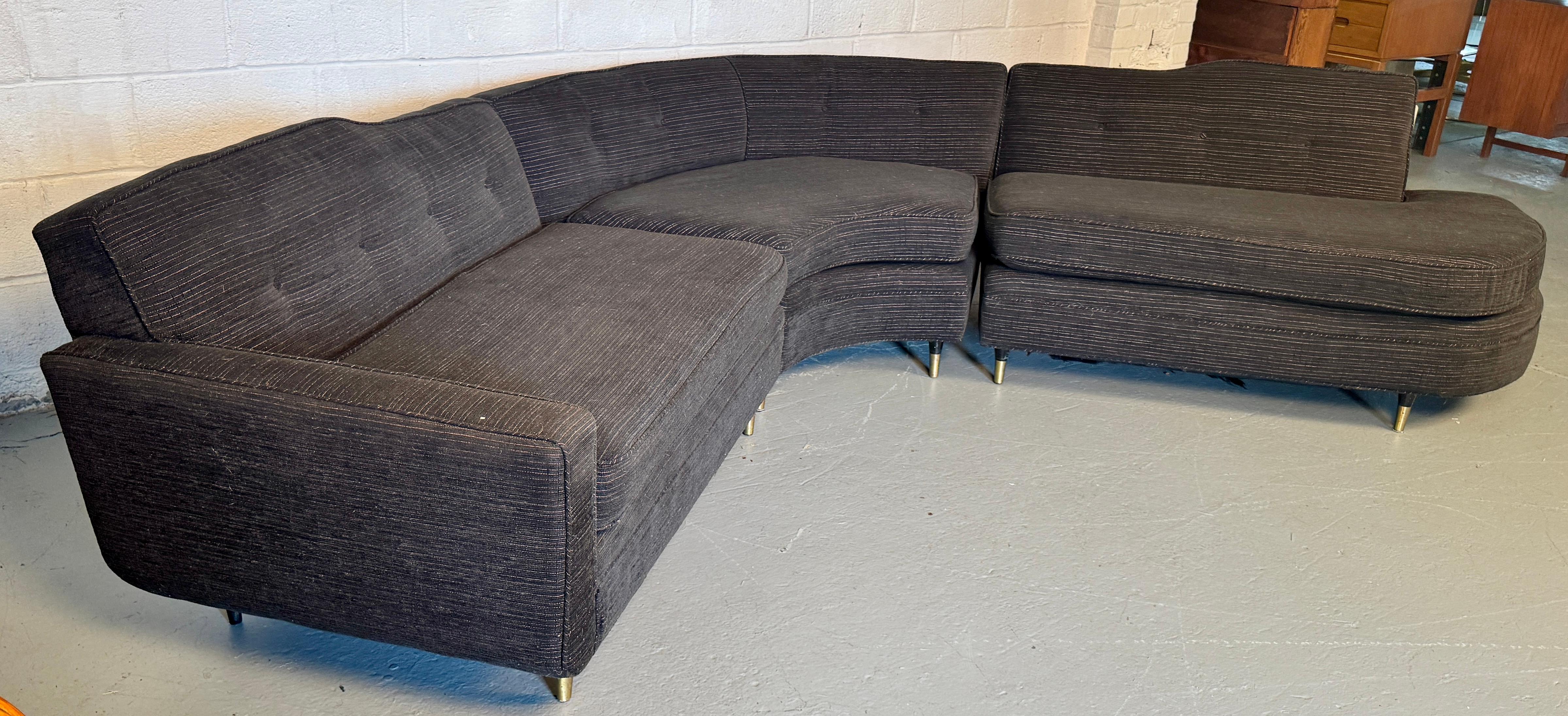 Mid-Century Three Piece Sectional Couch For Sale 8