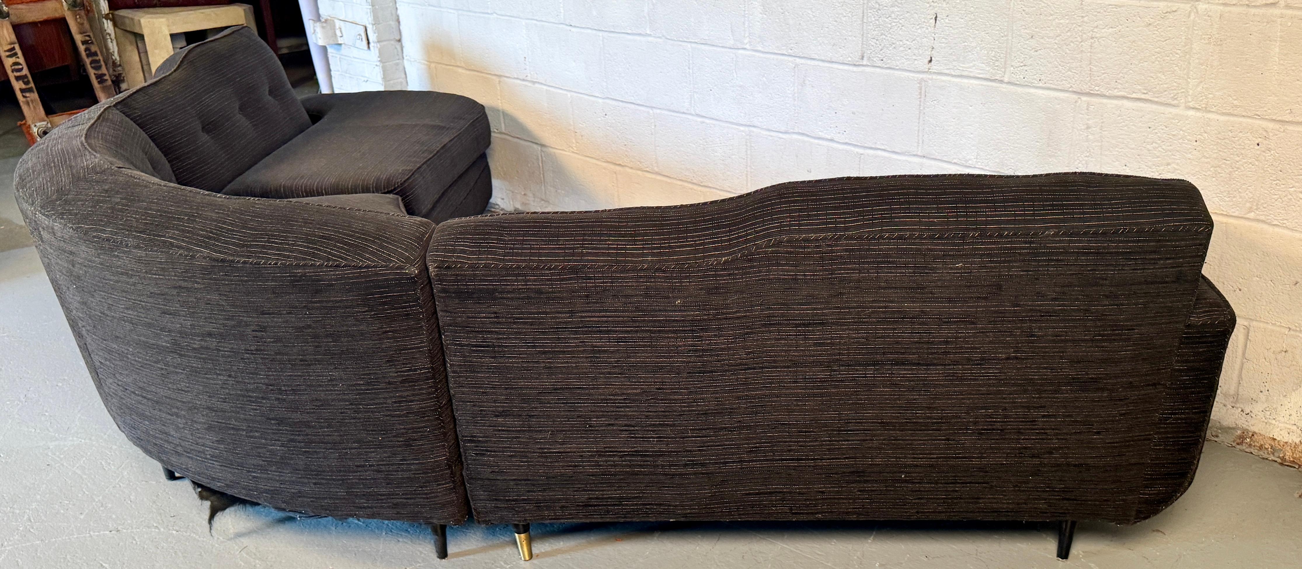 Mid-Century Three Piece Sectional Couch For Sale 10
