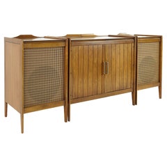 Retro Mid Century Three Piece Stereo Console and Speakers