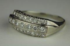 Mid-Century Three-Row Diamond Ring