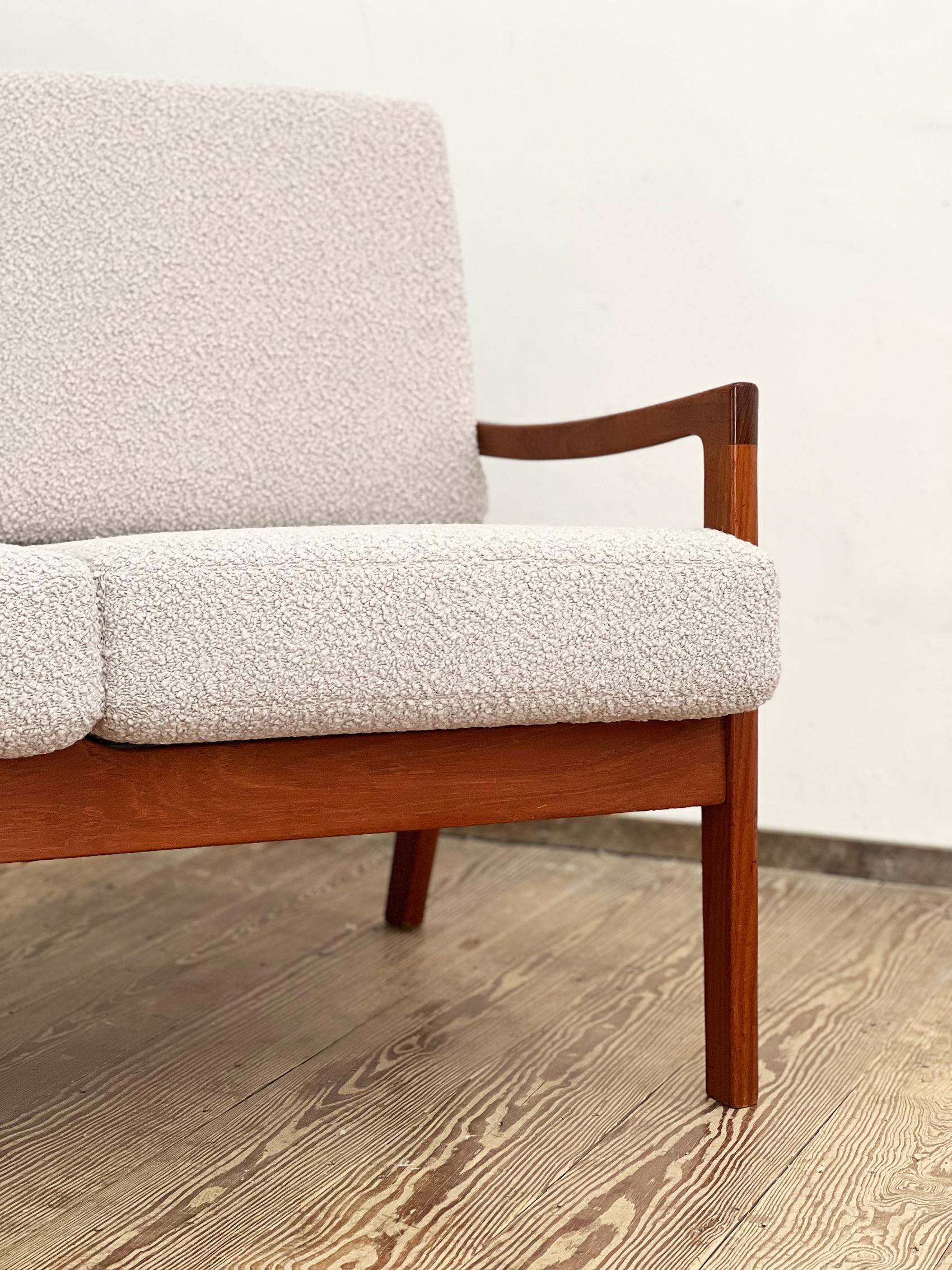 Mid-Century Three Seat Sofa Senator, Danish Design Teak Couch by Ole Wanscher For Sale 7