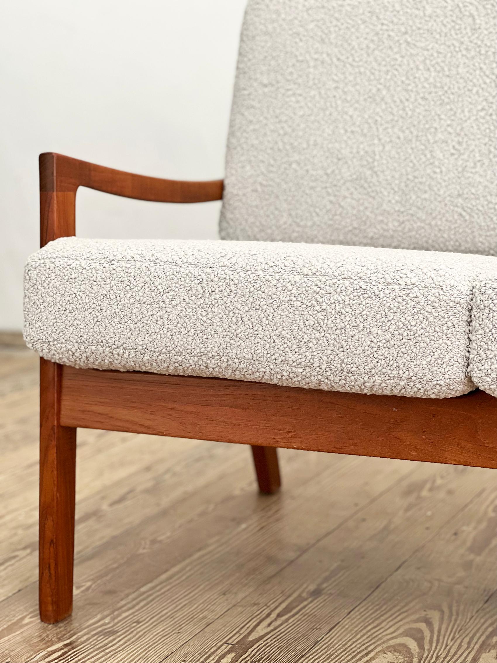 Mid-Century Three Seat Sofa Senator, Danish Design Teak Couch by Ole Wanscher For Sale 8