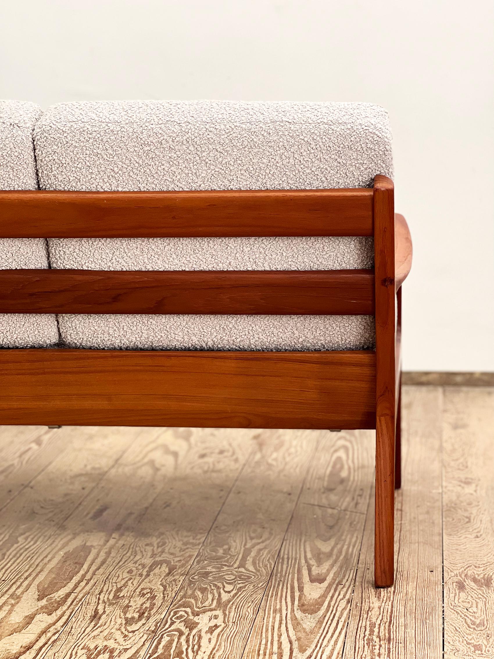 Mid-Century Three Seat Sofa Senator, Danish Design Teak Couch by Ole Wanscher For Sale 2