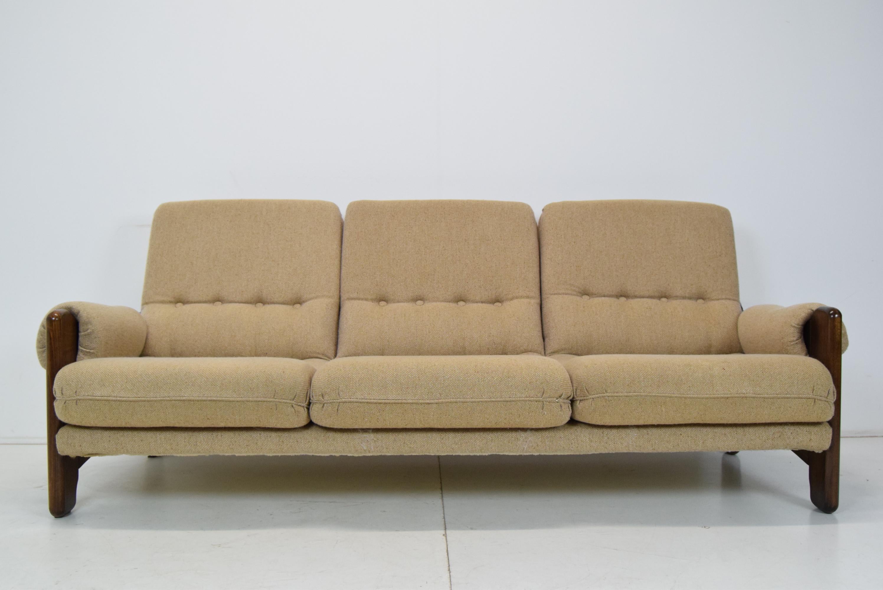 Italian Mid-century Three Seat Sofa, 1970's.  For Sale