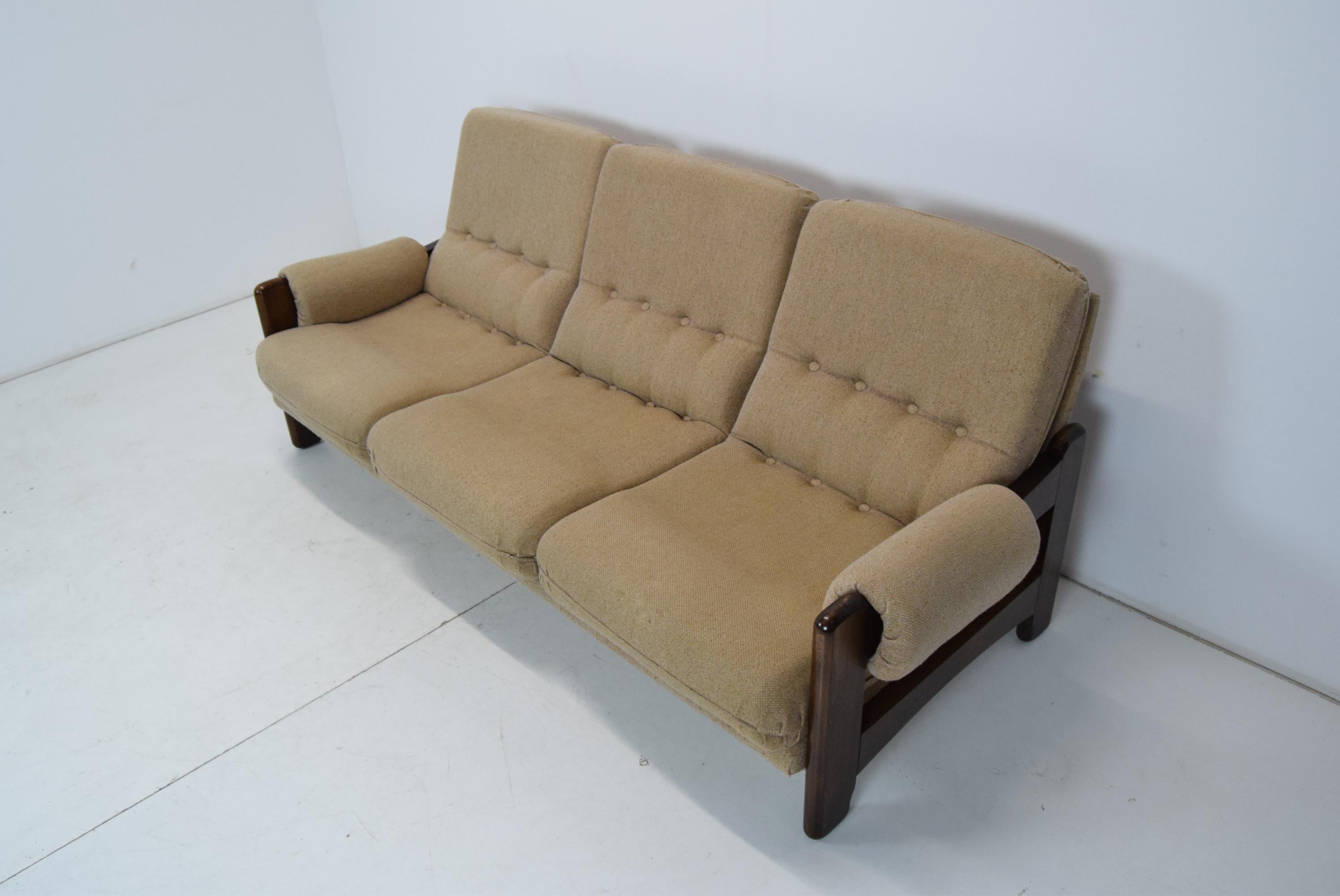 Late 20th Century Mid-century Three Seat Sofa, 1970's.  For Sale