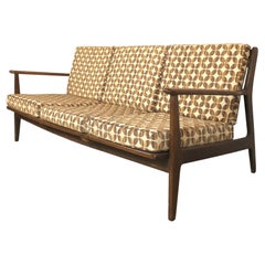 Mid-Century Three Seat Spindle Back Sofa