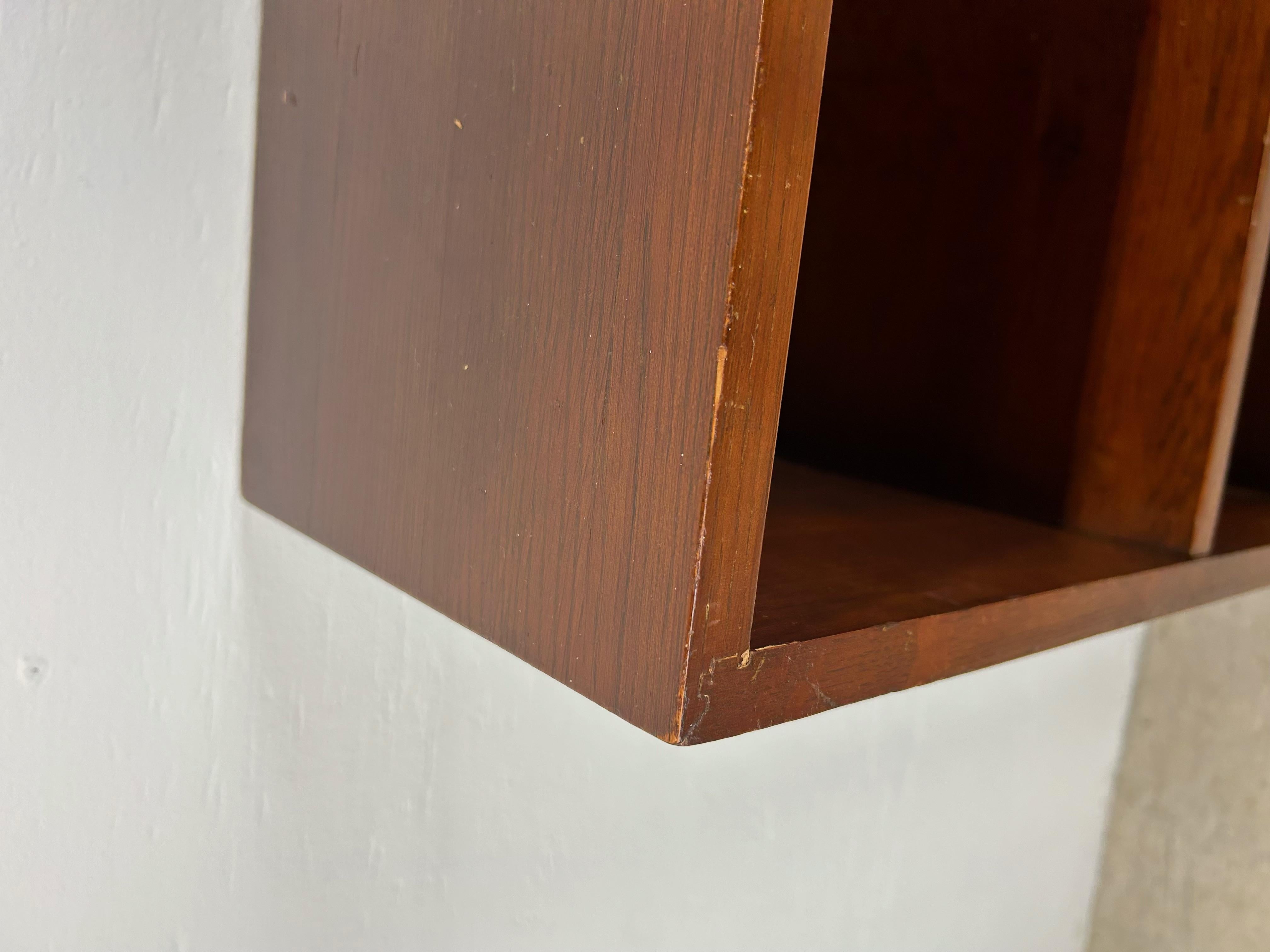 20th Century Mid Century Three Shelf Walnut Bookcase