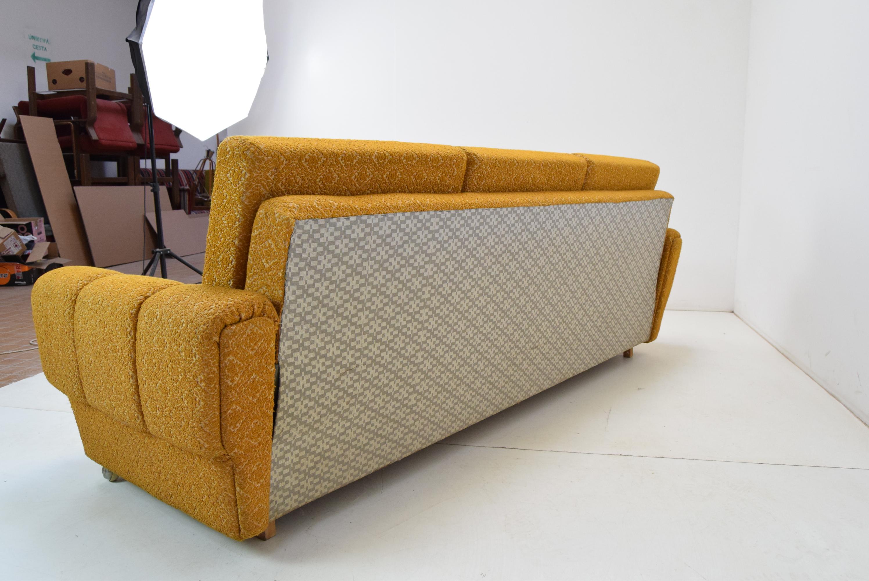 Fabric Midcentury Three Sofa or Daybed, 1970s