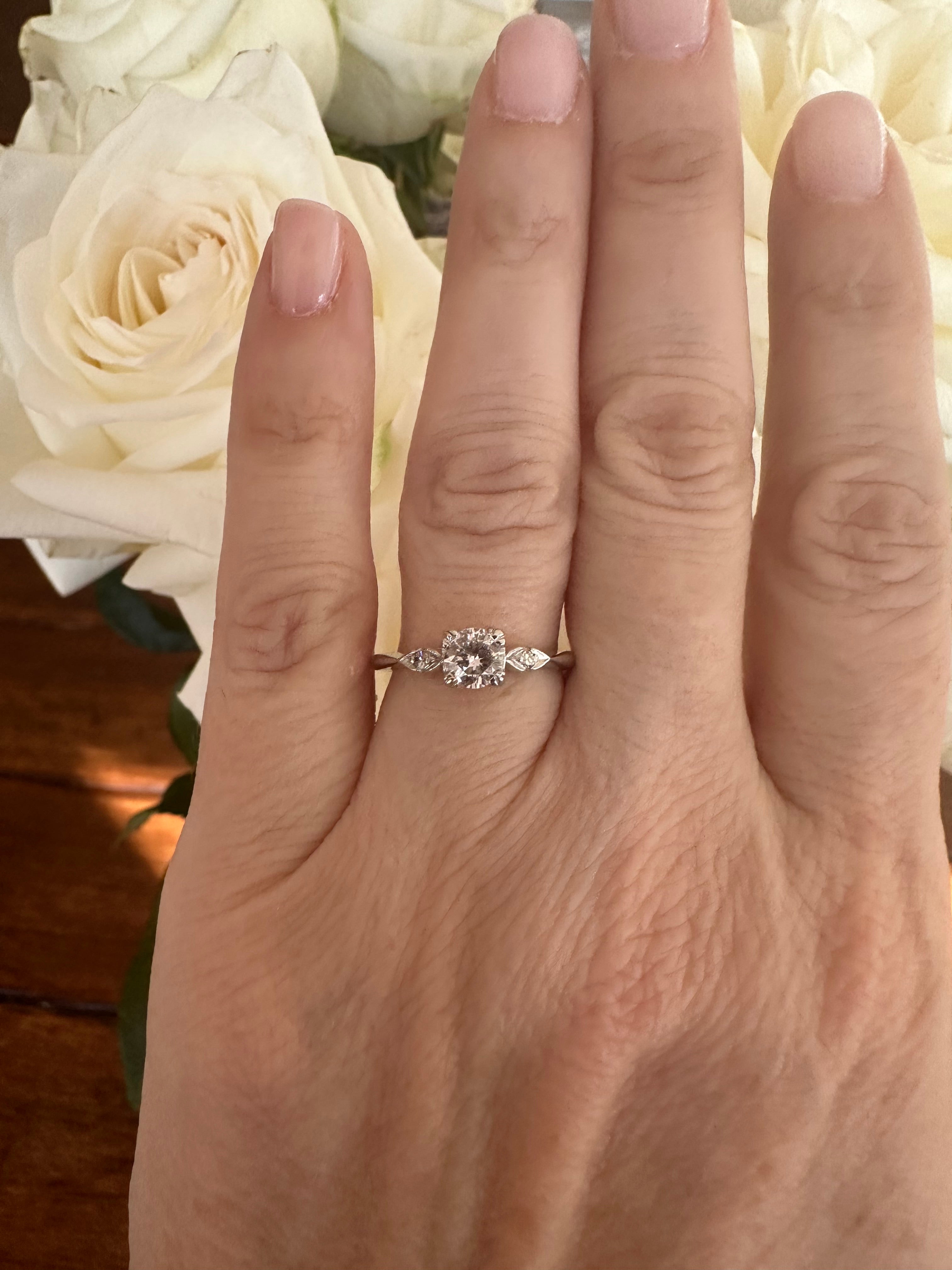 Women's Mid-Century Three-Stone Diamond Ring  For Sale
