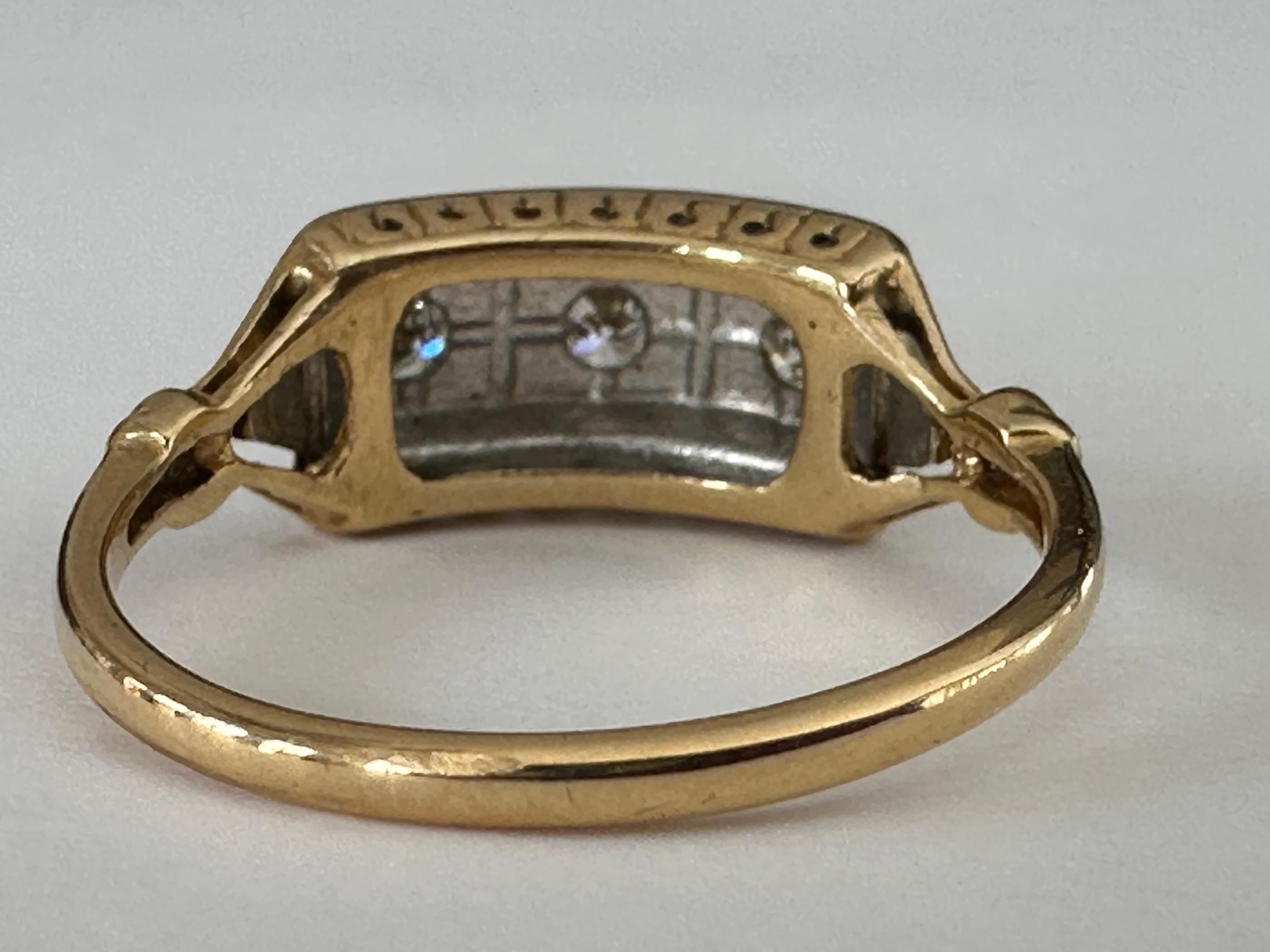 Women's Midcentury Three Stone Diamond Ring For Sale