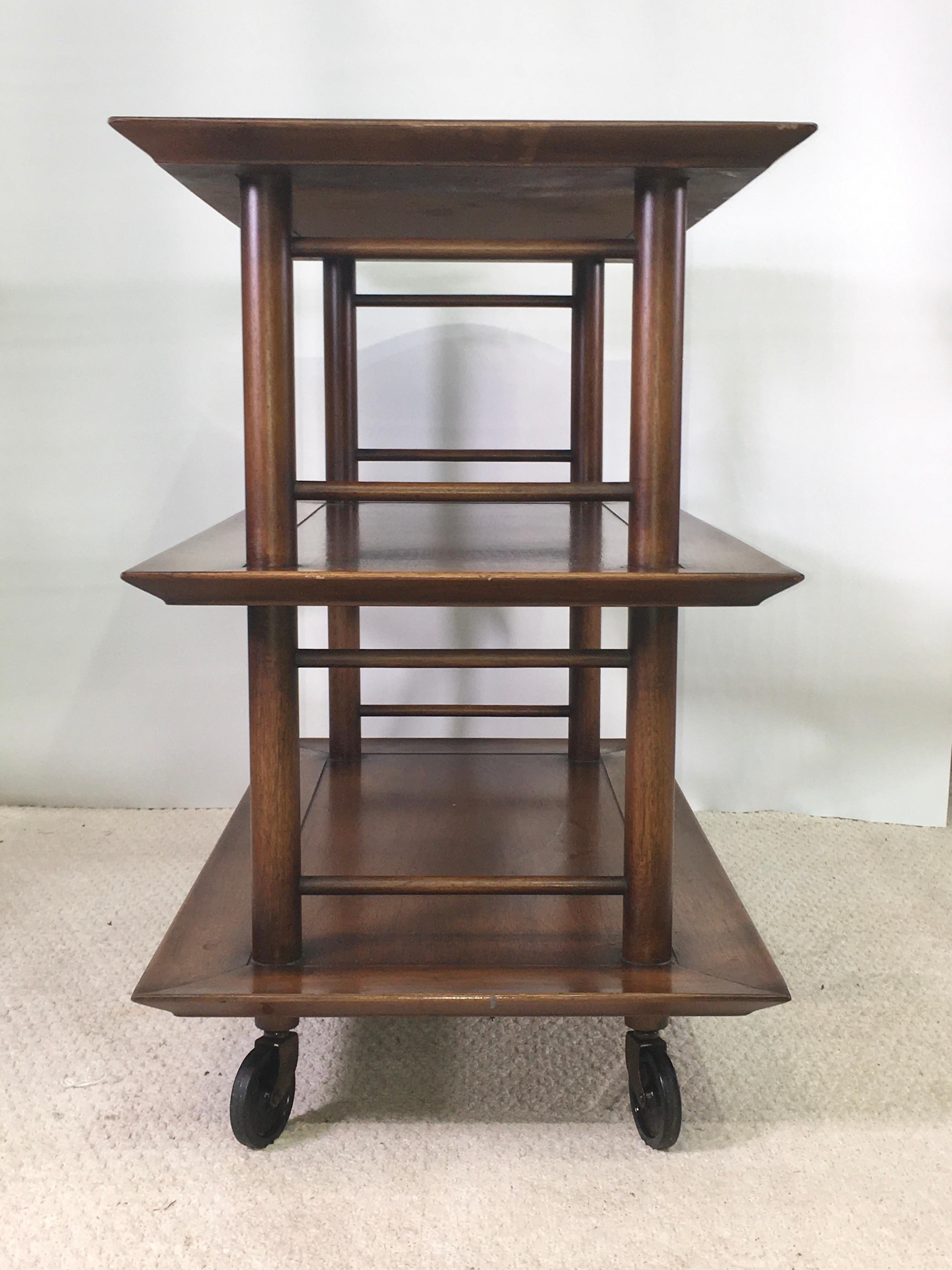 Midcentury Three-Tier Bar Serving Trolley Cart 2