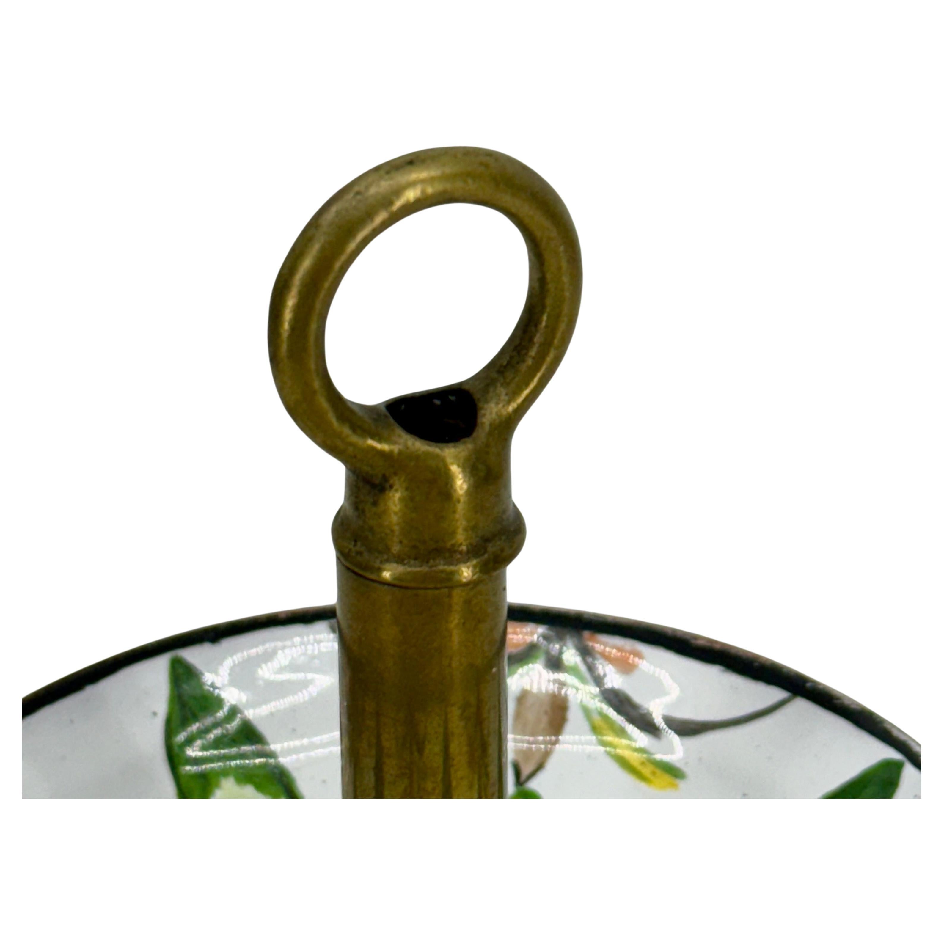 Bandeja soporte de tres pisos de esmalte y cobre de mediados de siglo Hecho a mano en venta