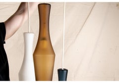 Midcentury Three Tier Glass Pendant Fixture by Prescolite