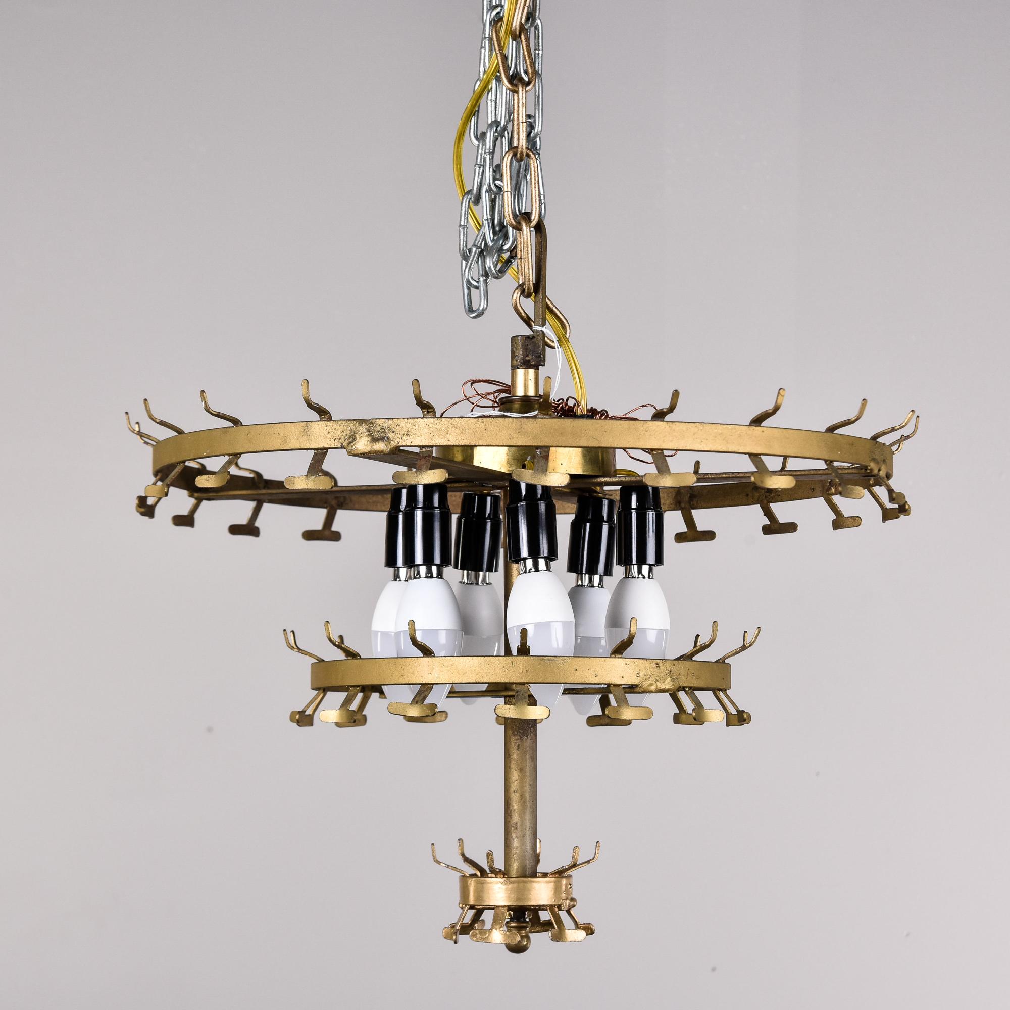 Mid Century Three Tier Italian Glass Tronchi Style Chandelier Attr Toni Zuccheri For Sale 5