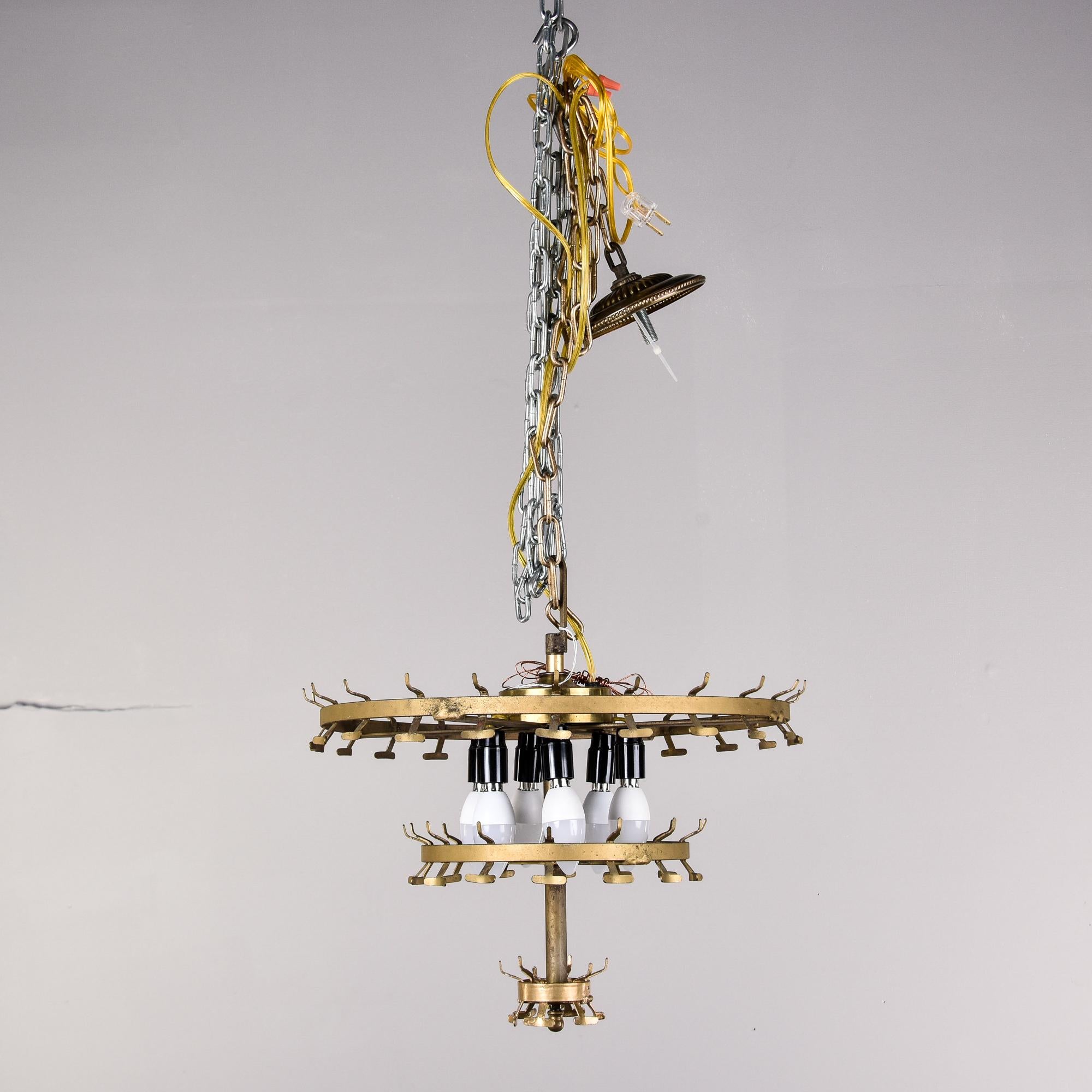 Mid Century Three Tier Italian Glass Tronchi Style Chandelier Attr Toni Zuccheri For Sale 7