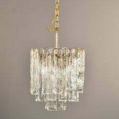 Mid Century Three Tiered Murano Glass Pendant Fixture