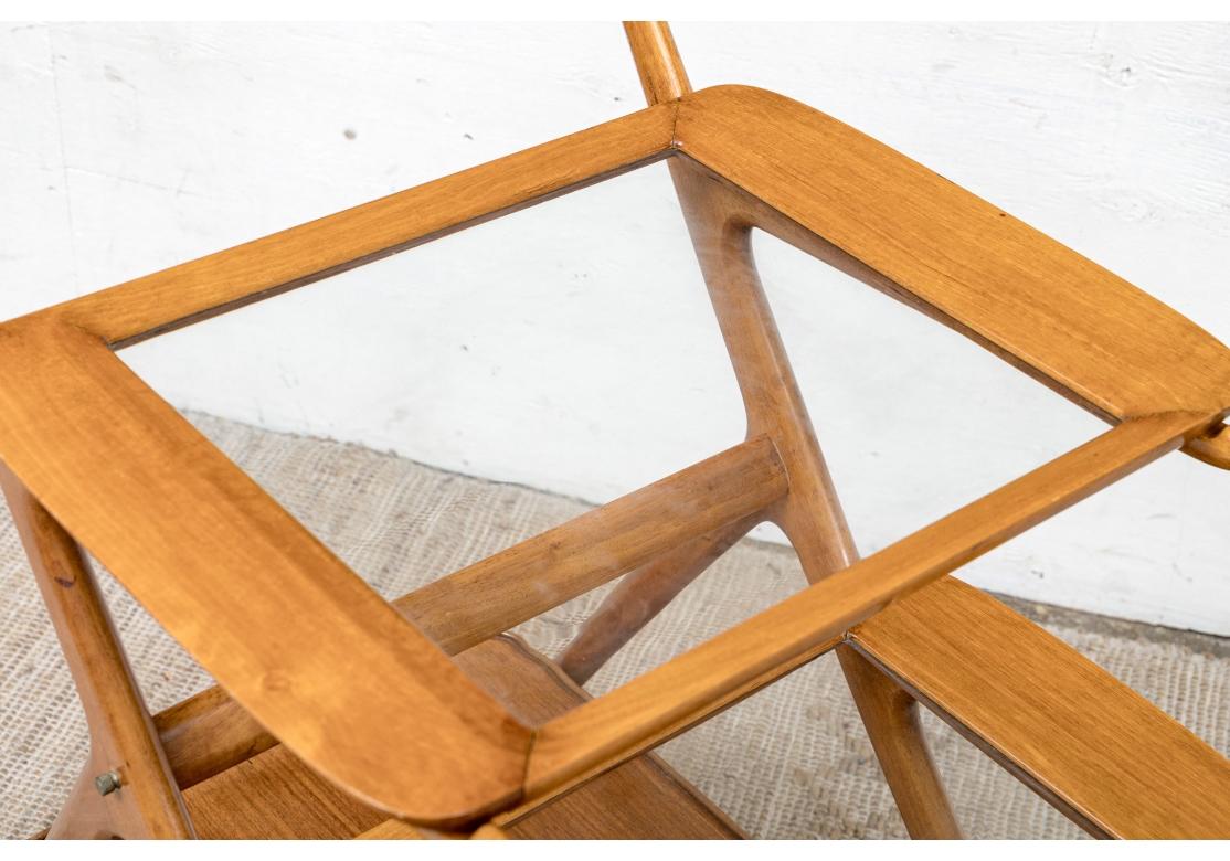 Mid Century Tiered Bar Cart By Cesare Lacca C. 1950 In Distressed Condition For Sale In Bridgeport, CT