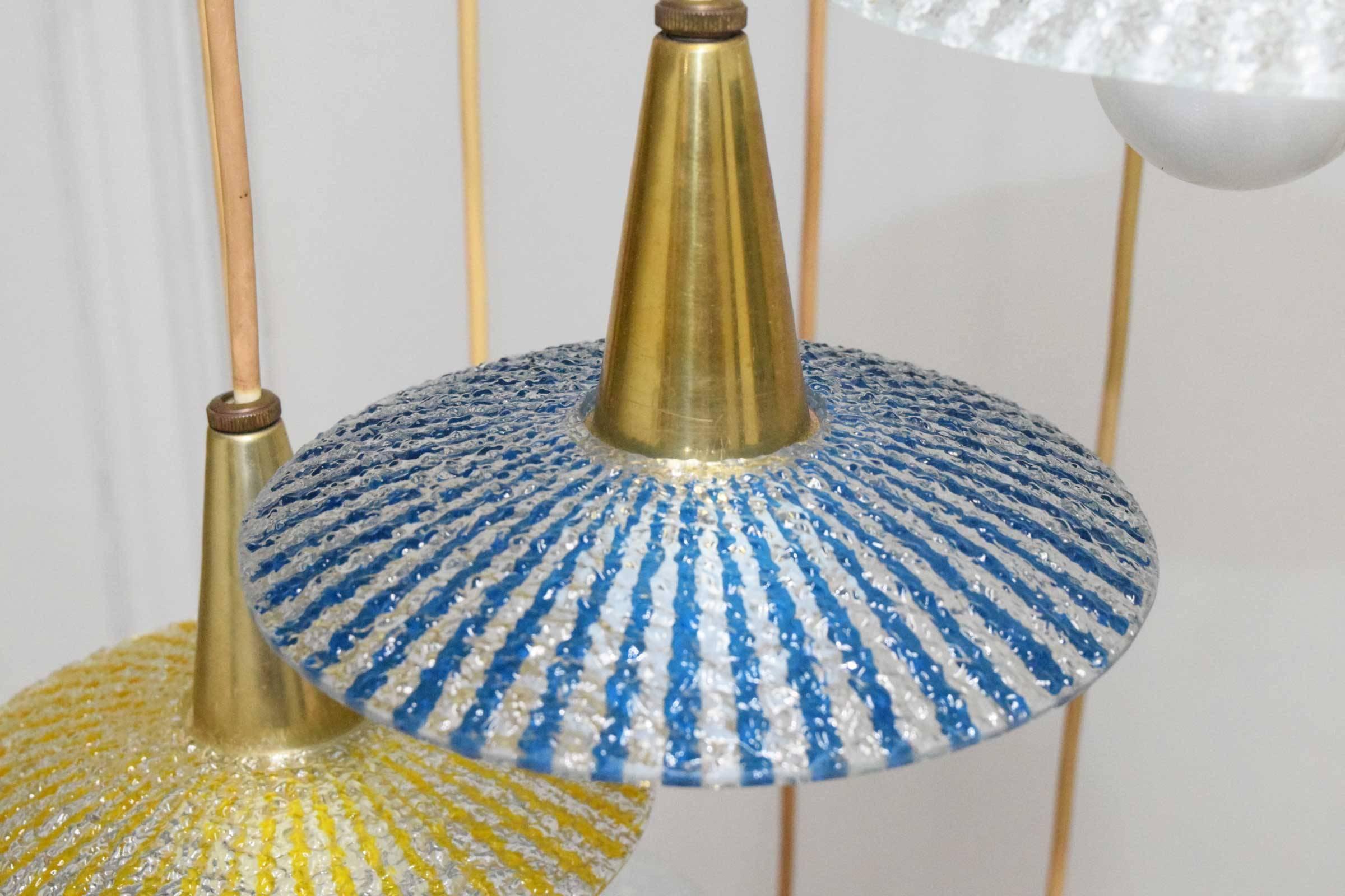 20th Century Midcentury Tiered Chandelier by Moe Light