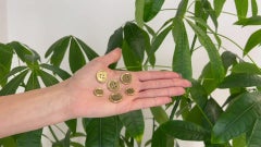 Mid Century Tiffany & Co 14 Karat Yellow Gold Blazer Button Set