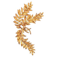 Mid-Century Tiffany & Co. 18 Karat Gold Figural Fern Brooch