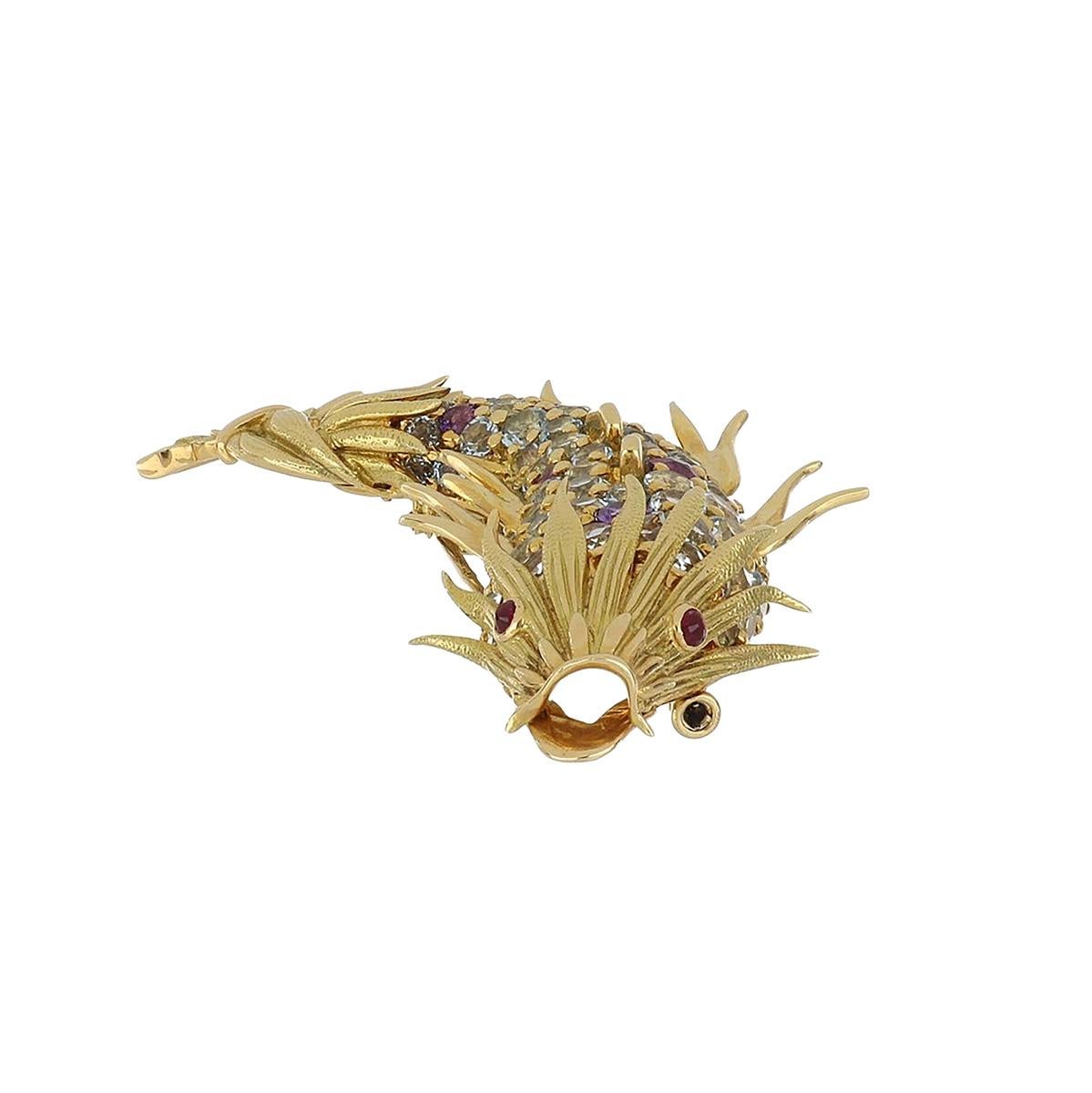 tiffany fish brooch