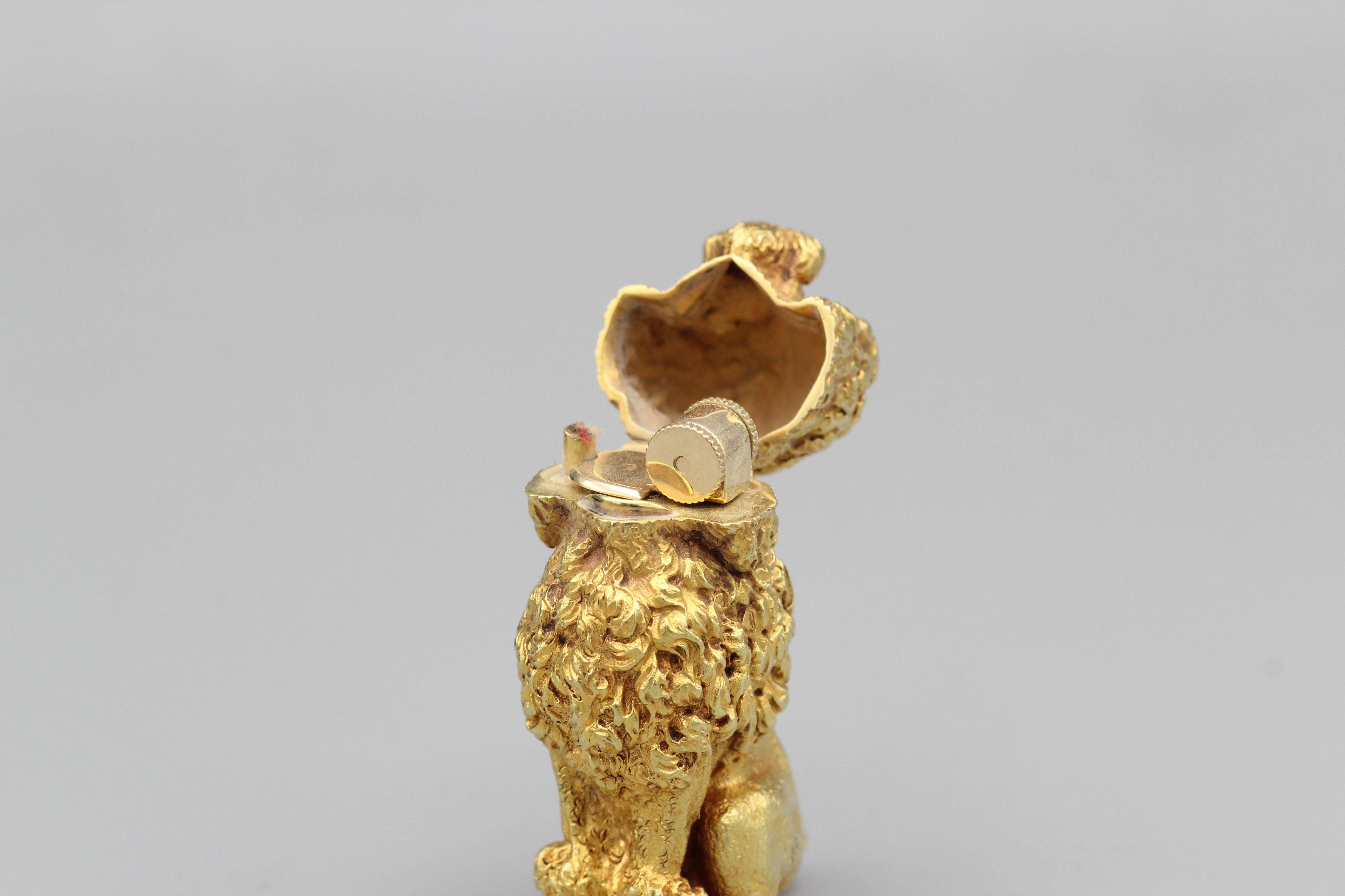 Midcentury Tiffany Schlumberger Ruby and 18k Gold Poodle Lighter 2