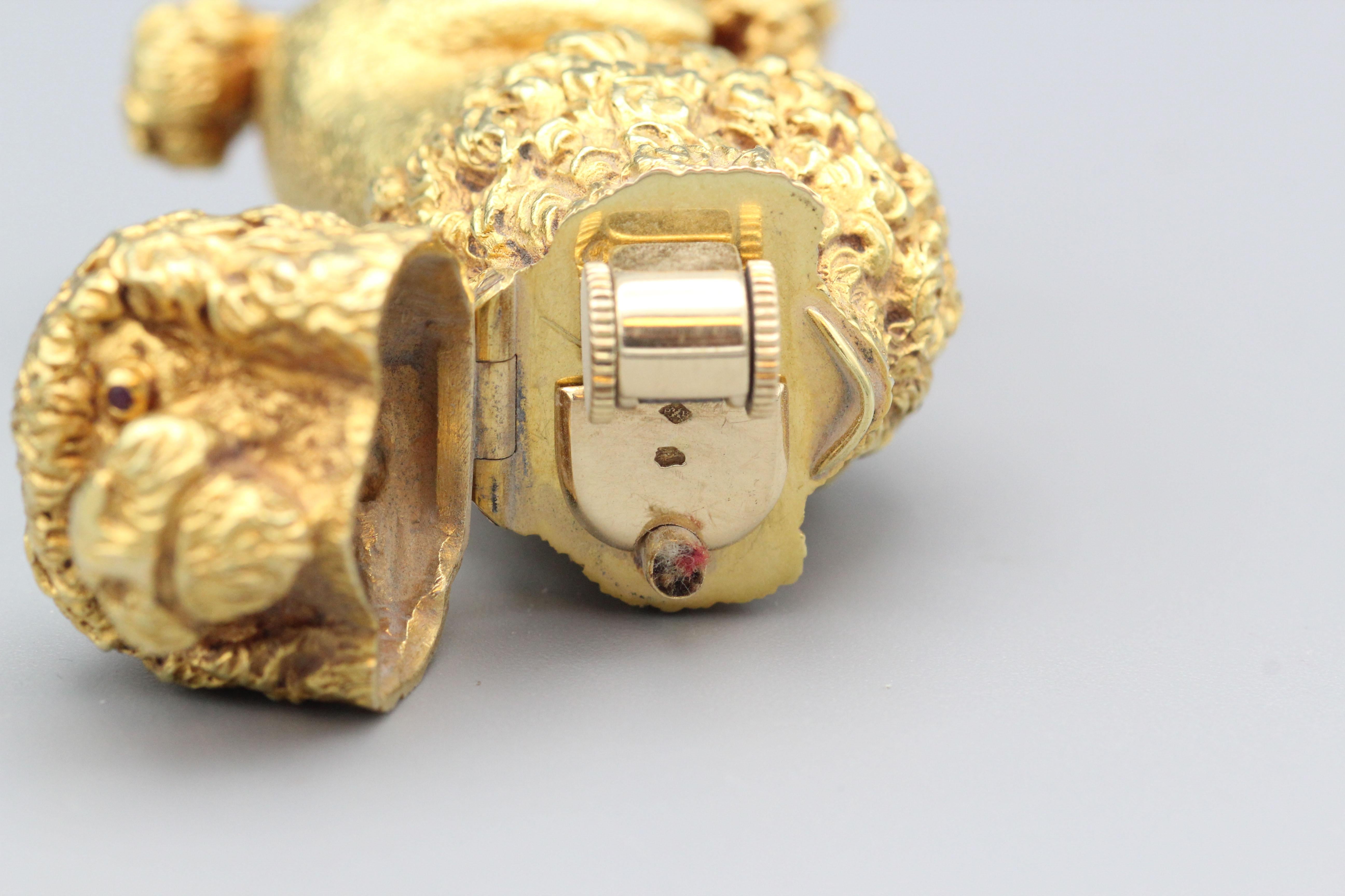 MId-Century Tiffany Schlumberger Pudel-Leuchte aus Rubin und 18 Karat Gold  im Angebot 7
