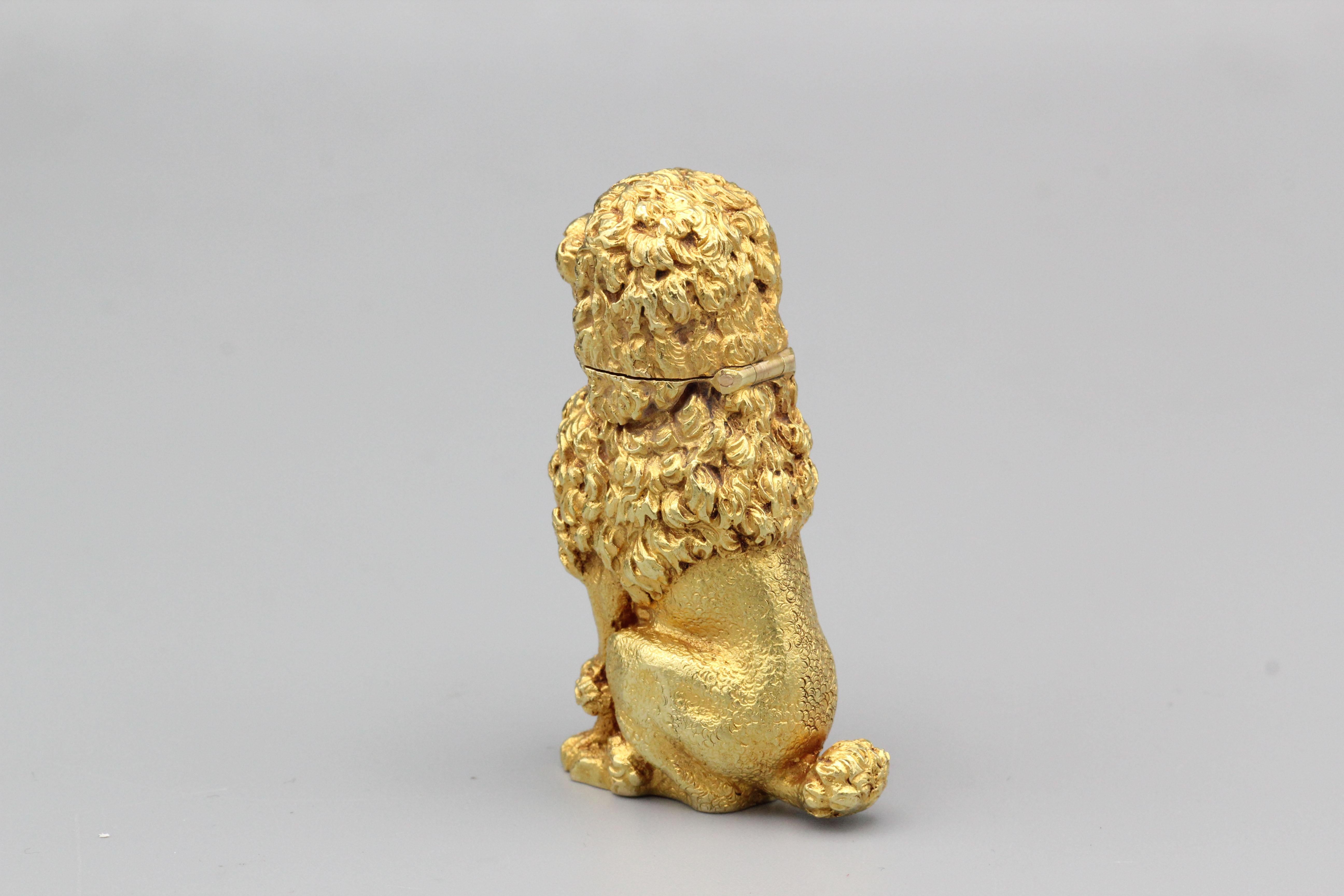 Midcentury Tiffany Schlumberger Ruby and 18k Gold Poodle Lighter In Good Condition For Sale In New York, NY
