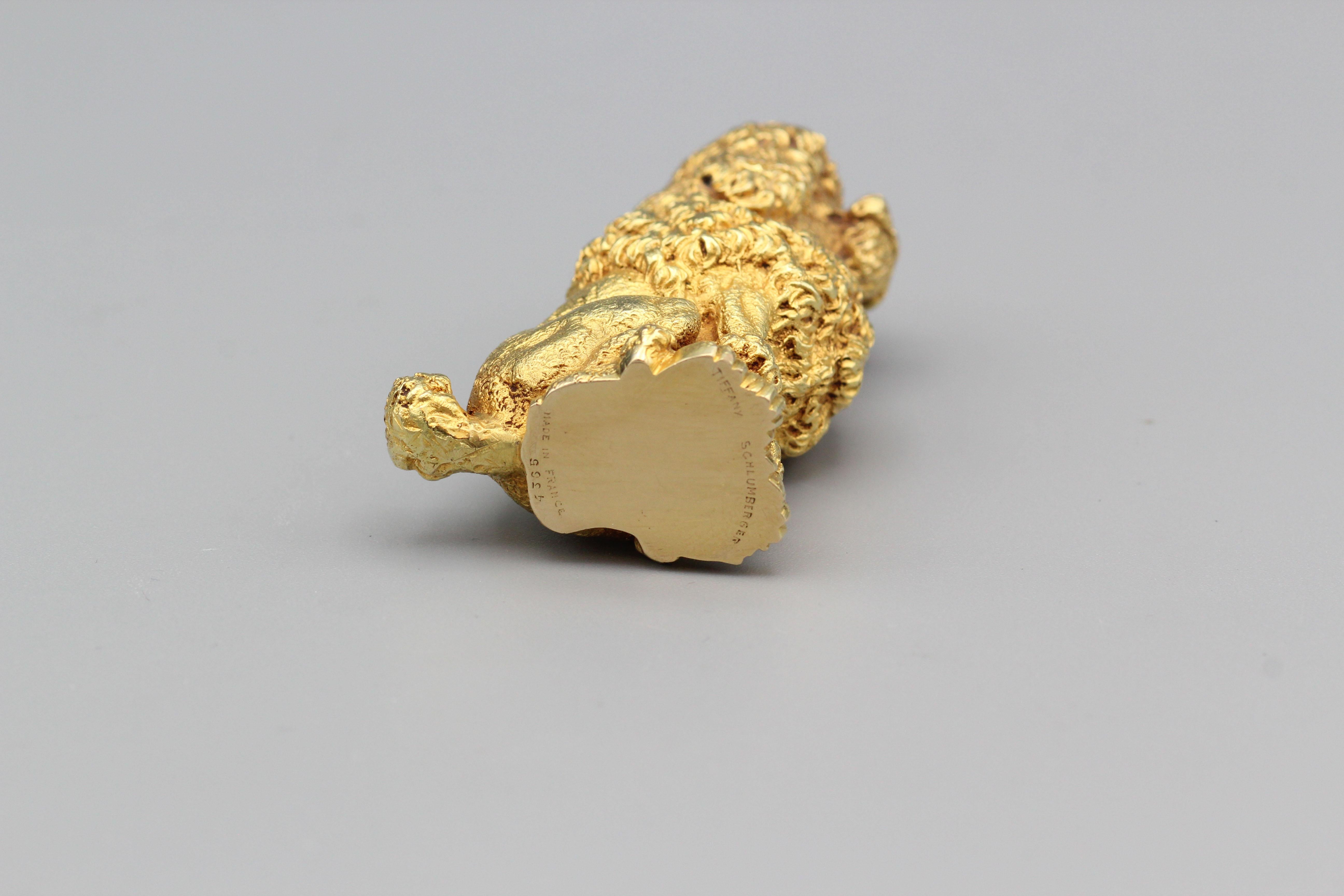 MId-Century Tiffany Schlumberger Pudel-Leuchte aus Rubin und 18 Karat Gold  im Angebot 3