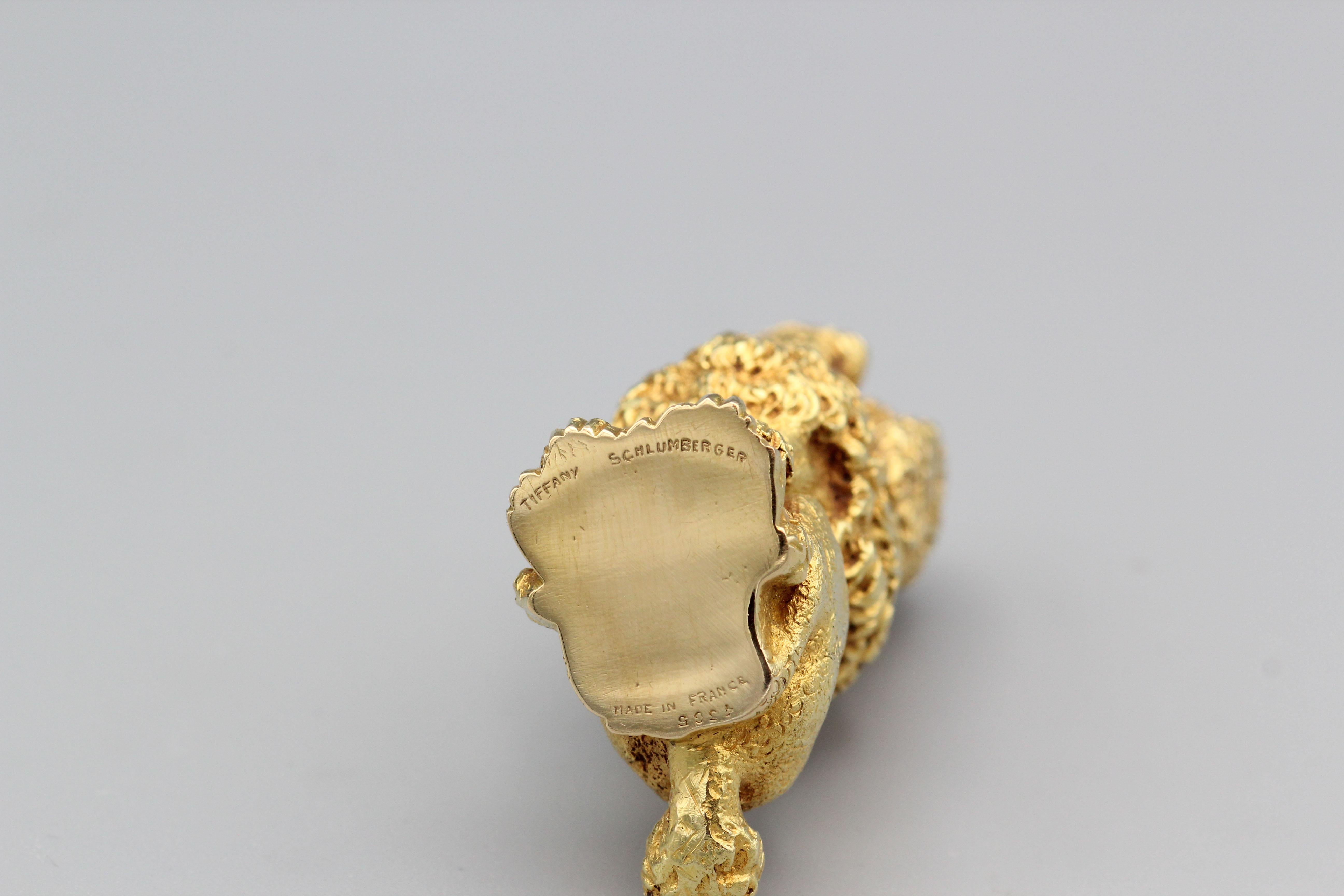 MId-Century Tiffany Schlumberger Pudel-Leuchte aus Rubin und 18 Karat Gold  im Angebot 4