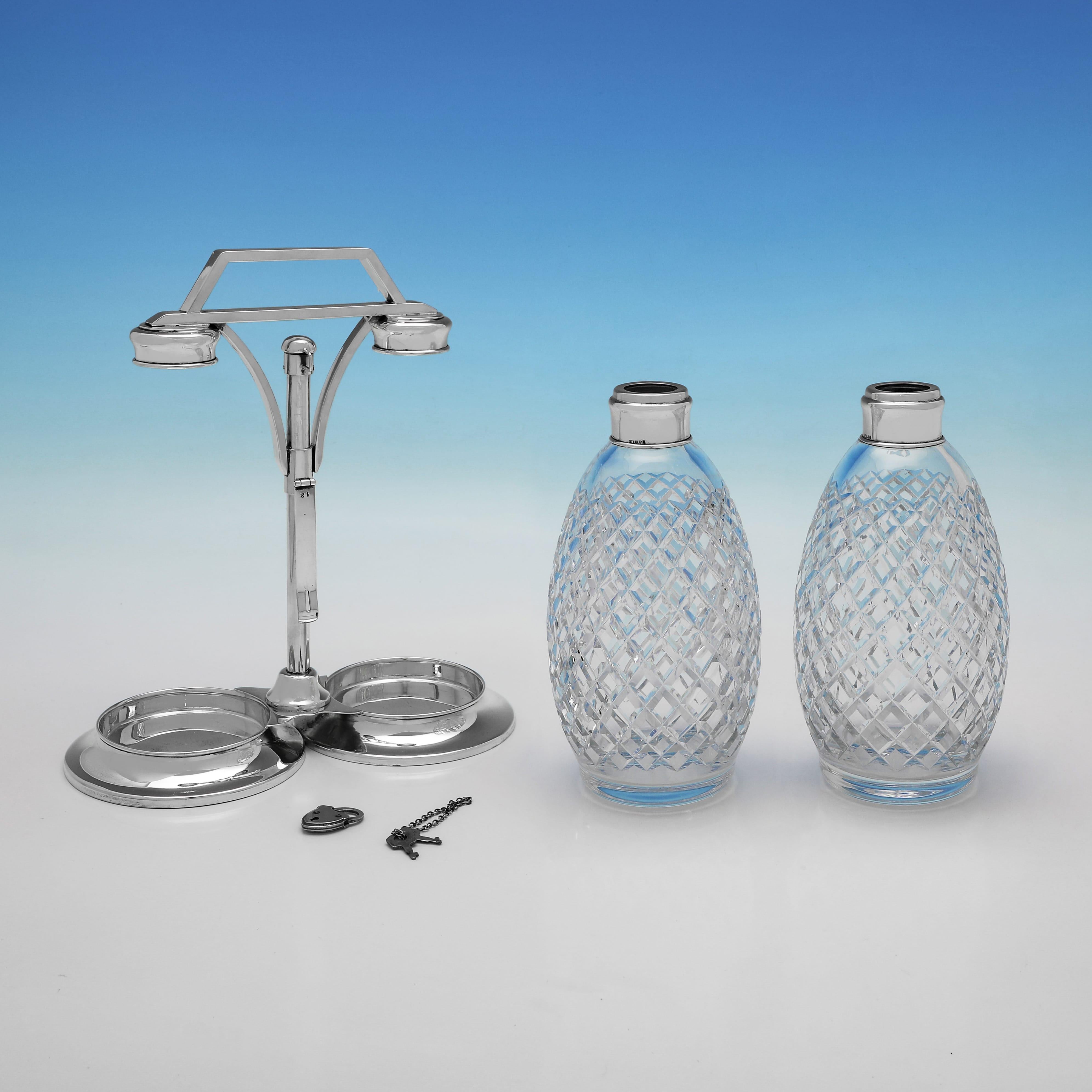Tántalo de plata de ley Tiffany de mediados de siglo y cristal Hawkes Crystal Estadounidense en venta