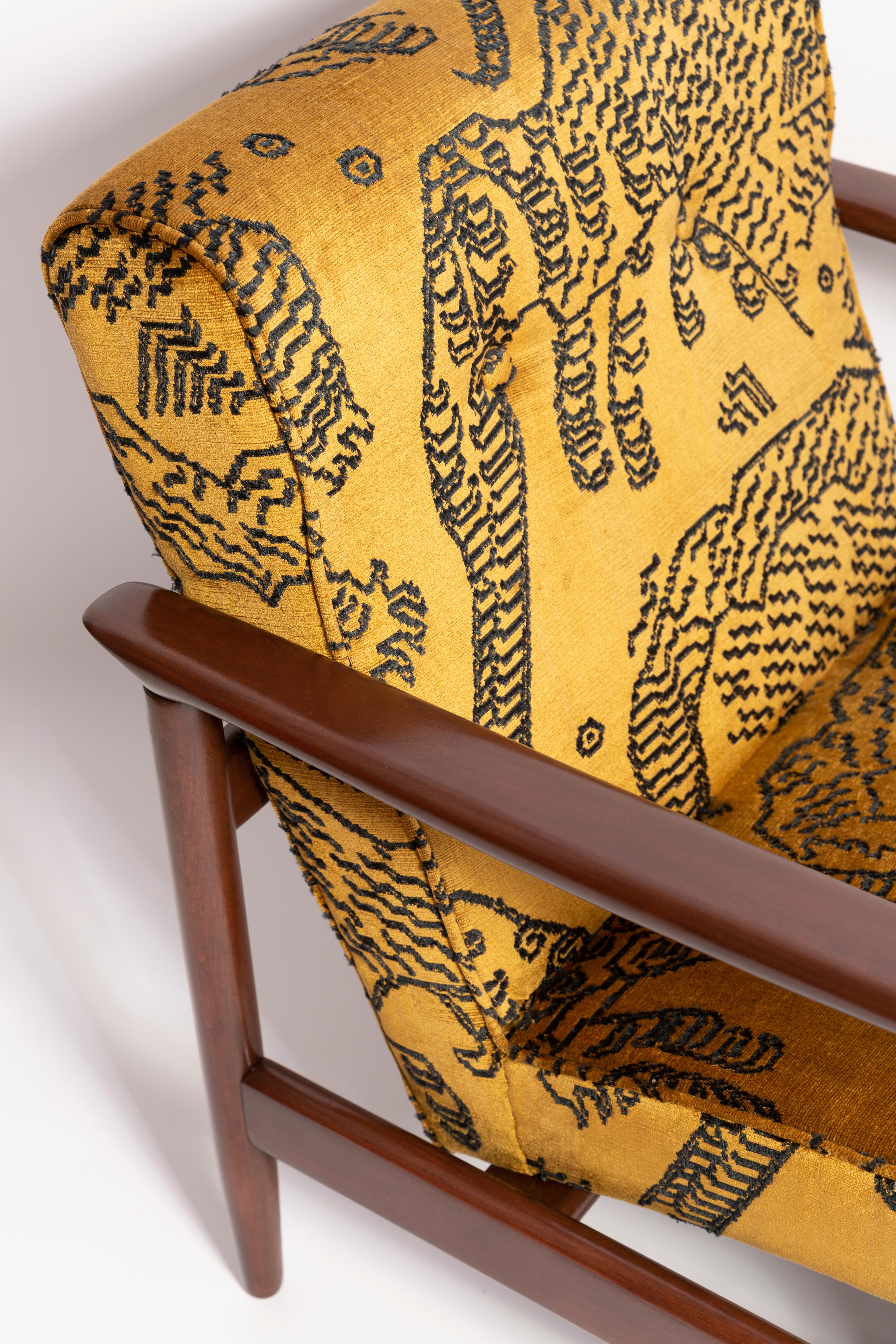 Mid-Century Modern Mid Century Tiger Mountain Velvet Armchair, GFM 142, Edmund Homa, Europe, 1960s For Sale