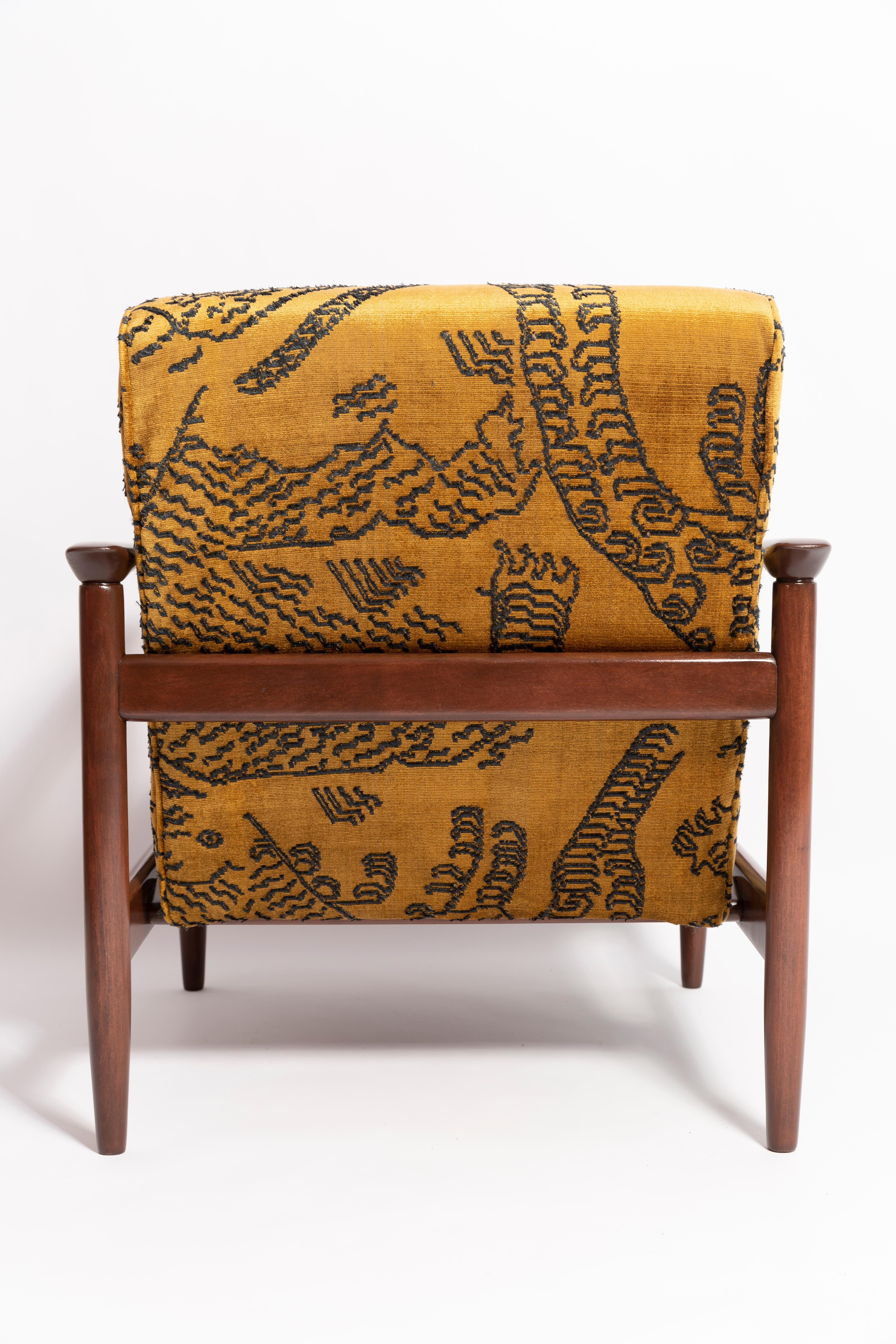 20th Century Mid Century Tiger Mountain Velvet Armchair, GFM 142, Edmund Homa, Europe, 1960s For Sale