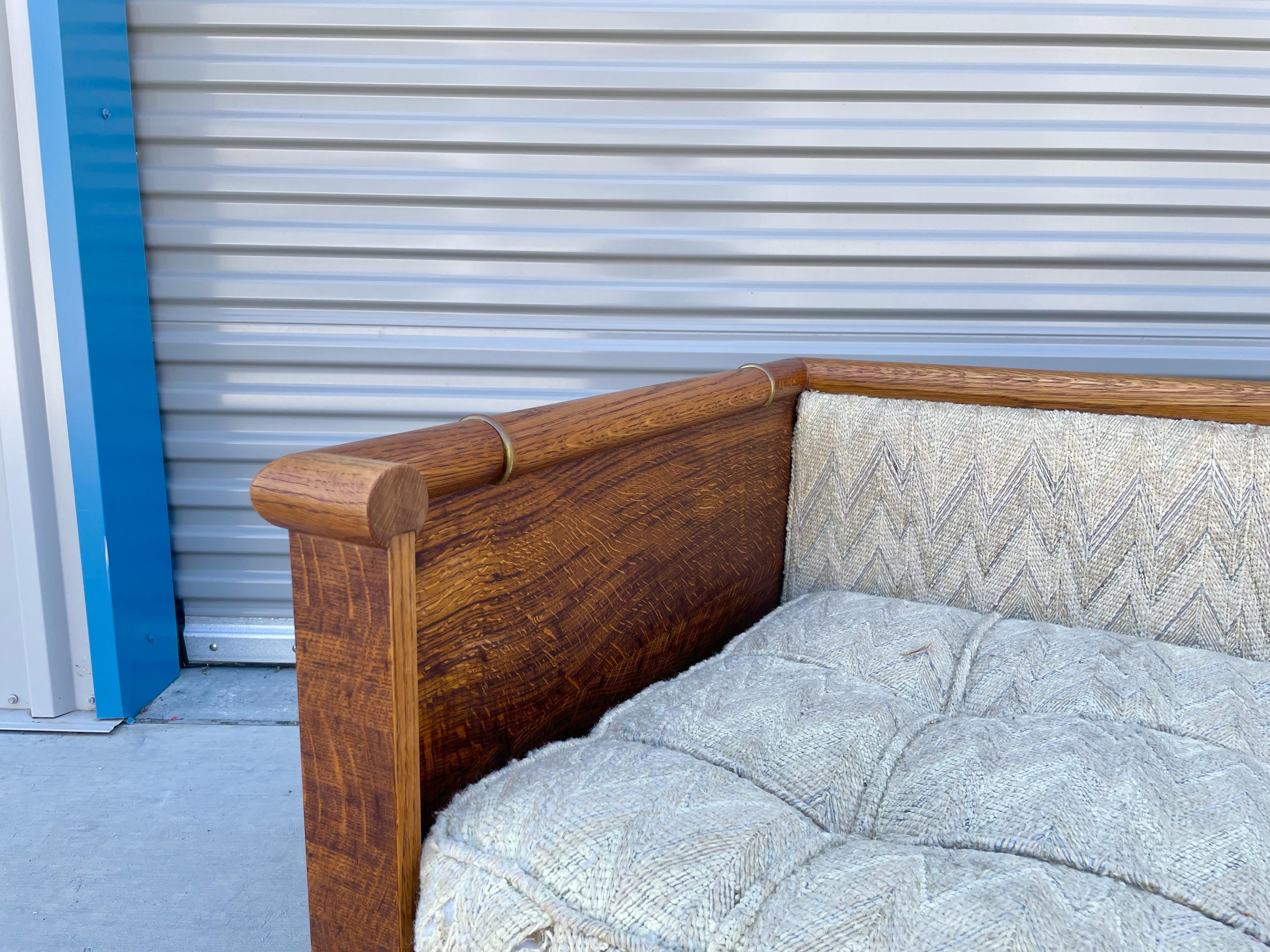 Midcentury Tiger Oak Daybed/Sofa by Marge Carson For Sale 4