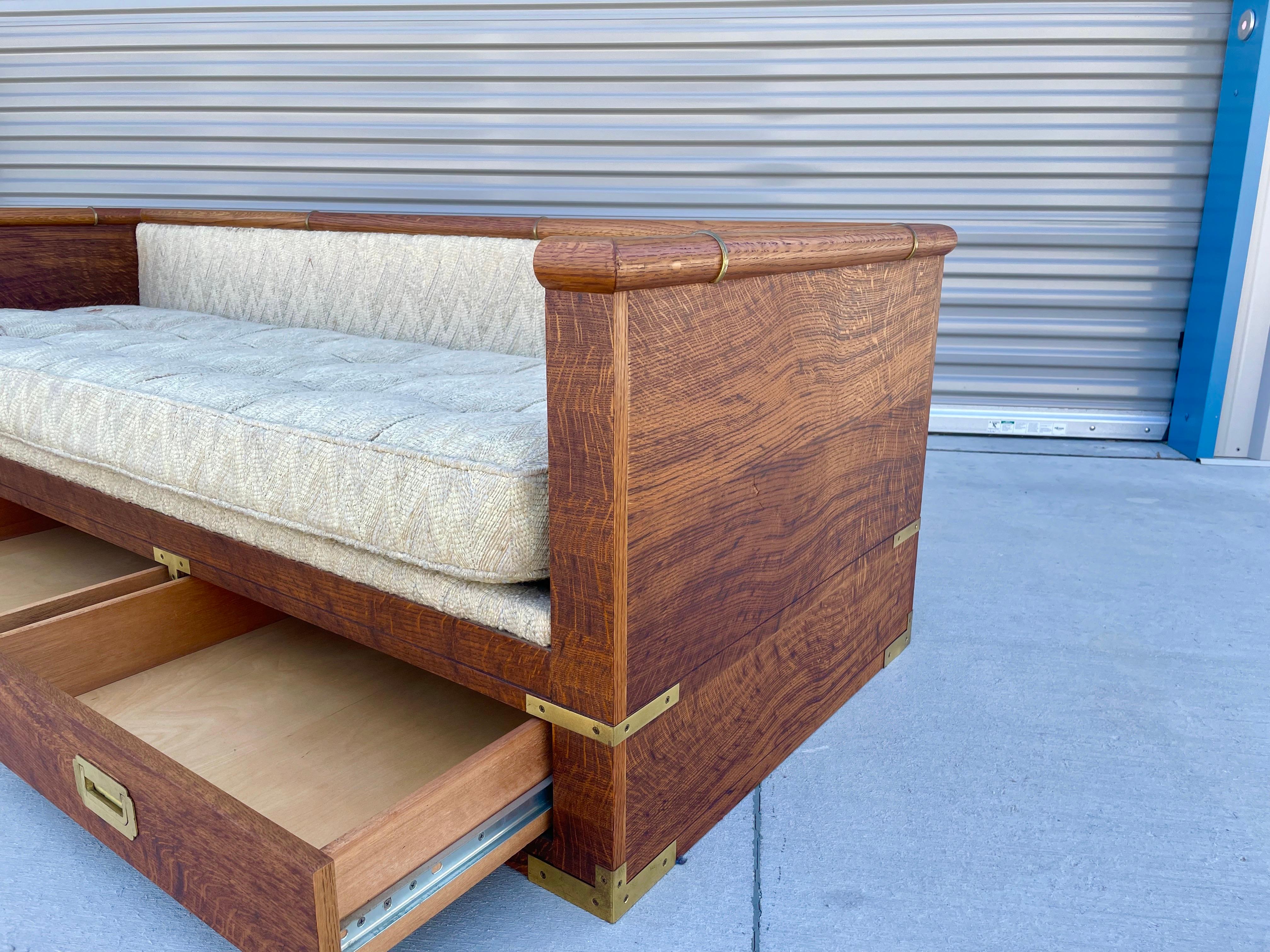 Midcentury Tiger Oak Daybed/Sofa by Marge Carson For Sale 5