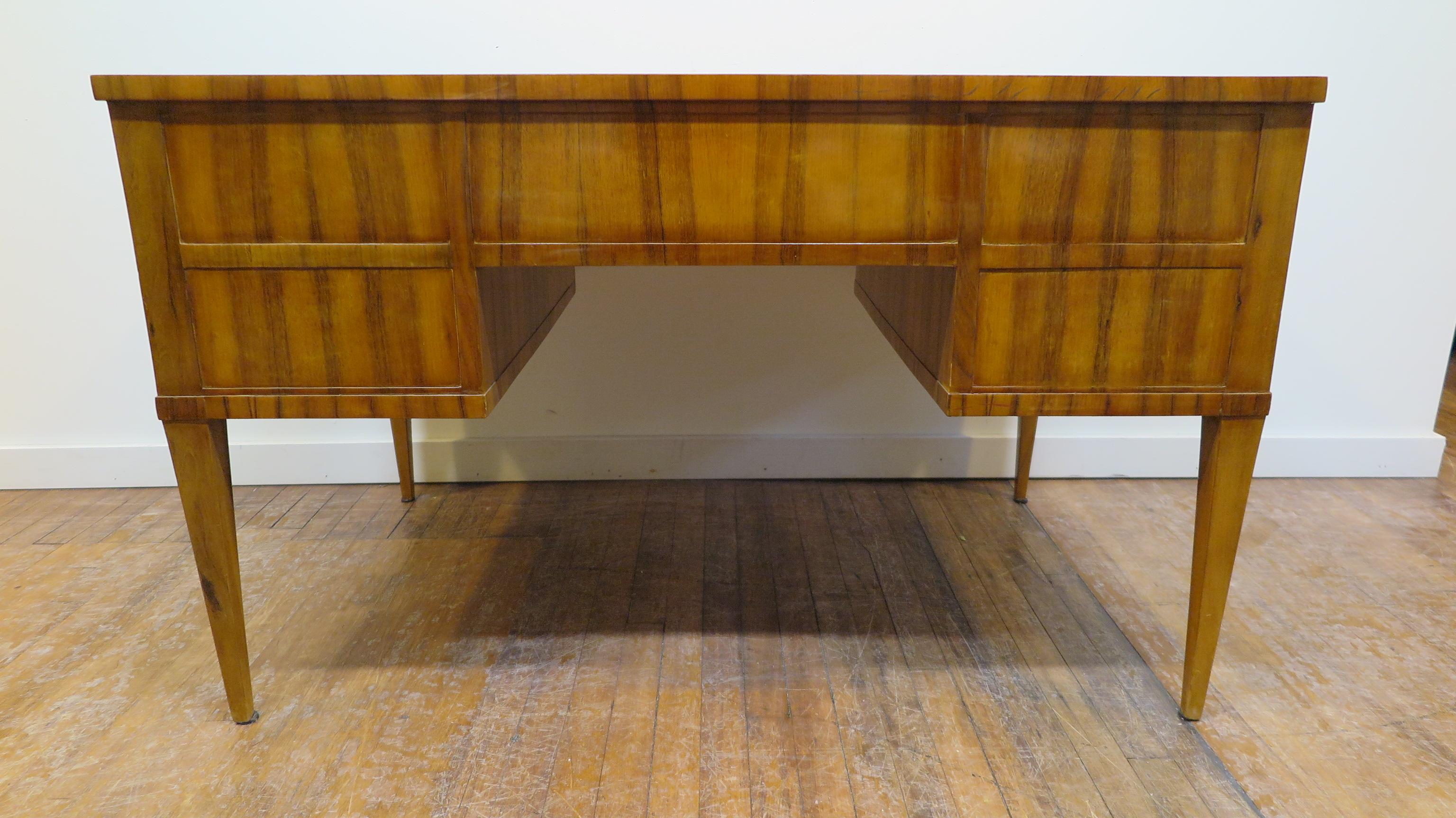 Italian Midcentury Tiger Wood Desk