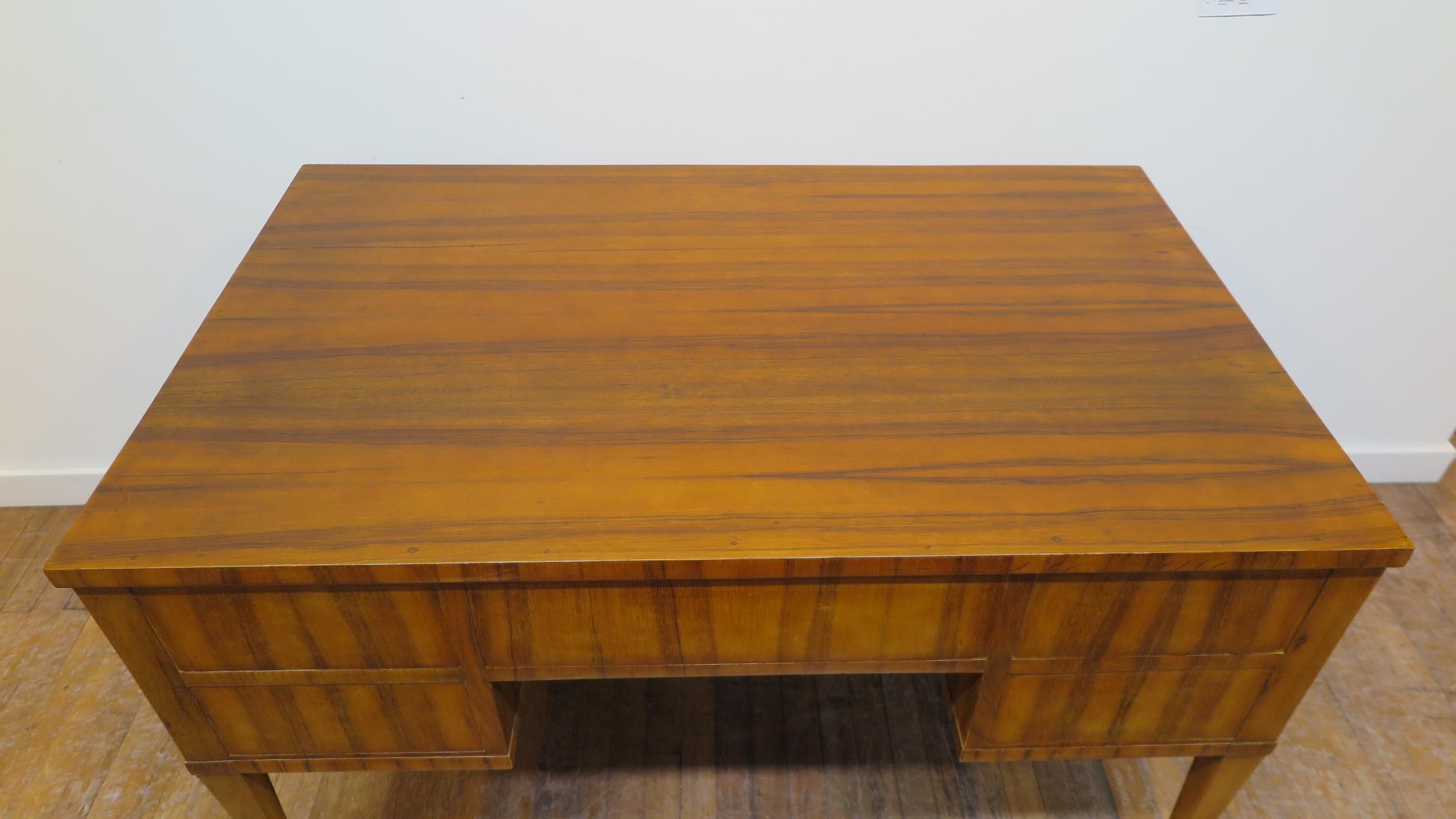 Midcentury Tiger Wood Desk In Good Condition In New York, NY