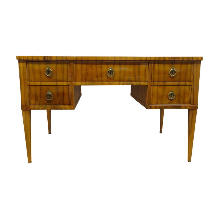 Midcentury Tiger Wood Desk For Sale At 1stdibs