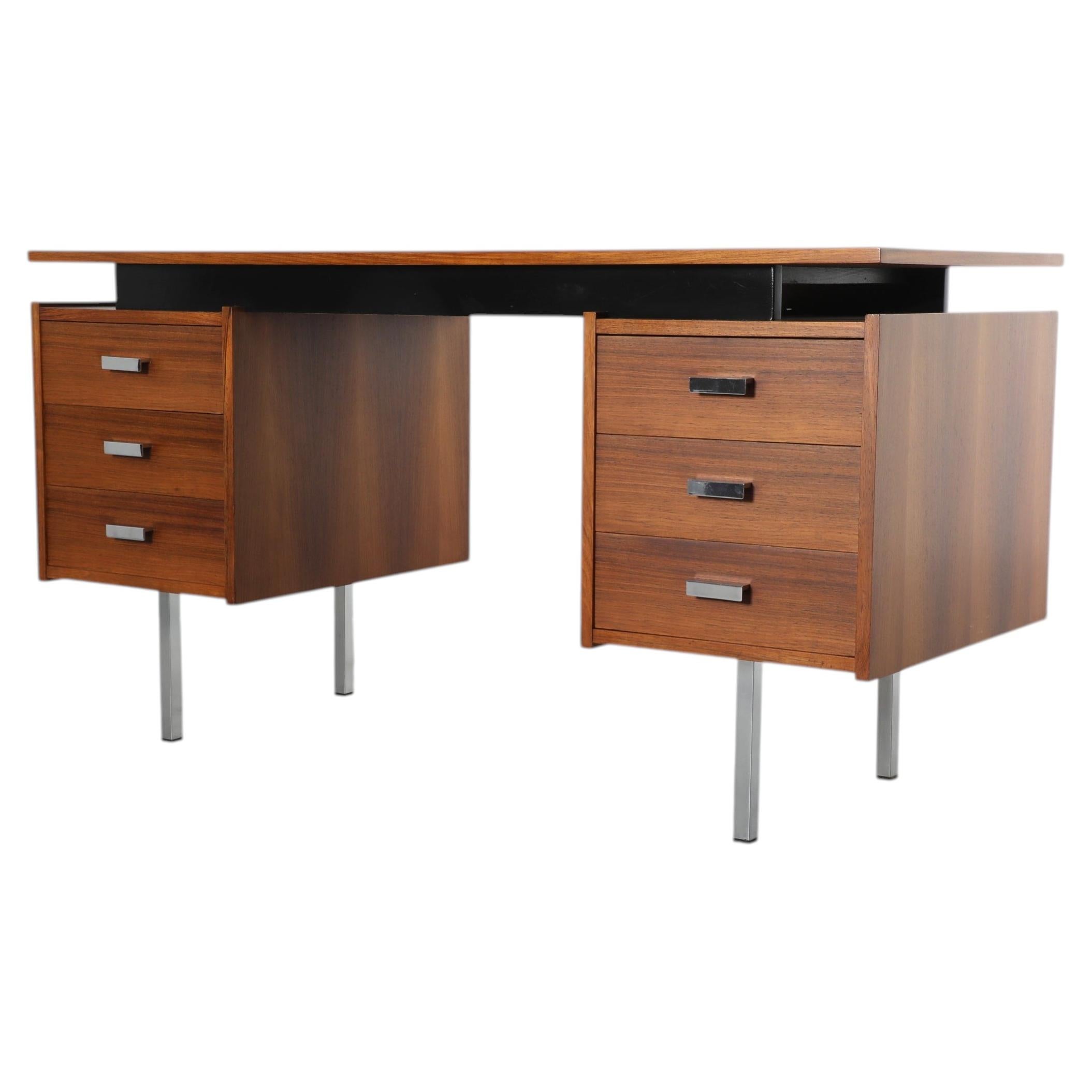 Mid-Century Tijsseling Rosewood Double Pedestal Desk For Sale