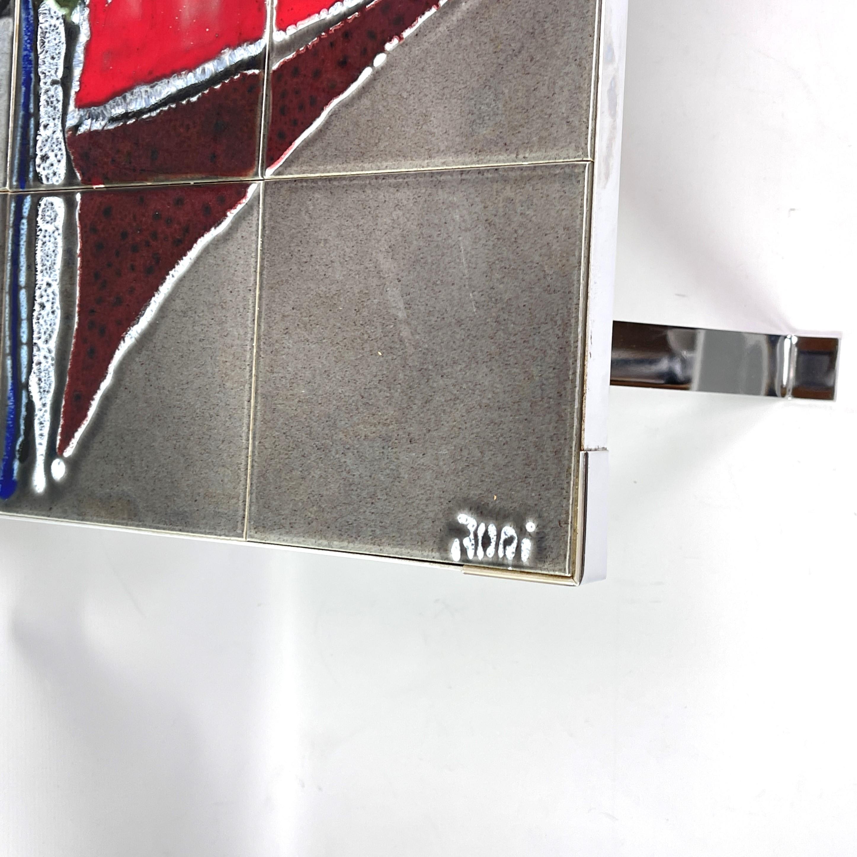 MID-Century tile coffee table signed Adri for Belarti, 1960s In Good Condition In Bingen am Rhein, RP