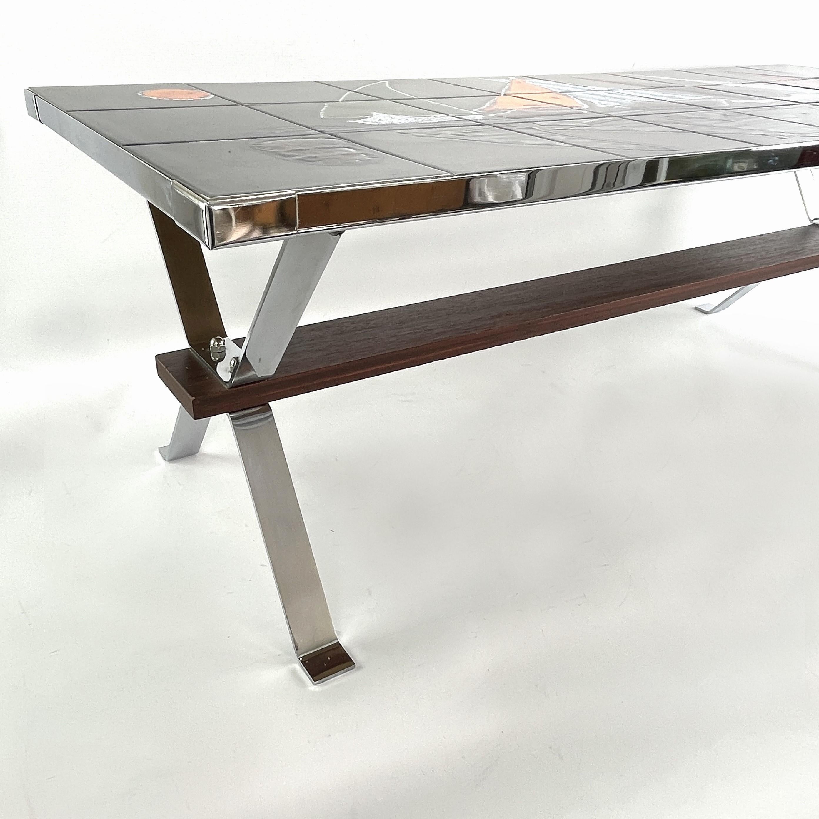 Mid-20th Century MID-Century tile coffee table signed Adri for Belarti, 1960s