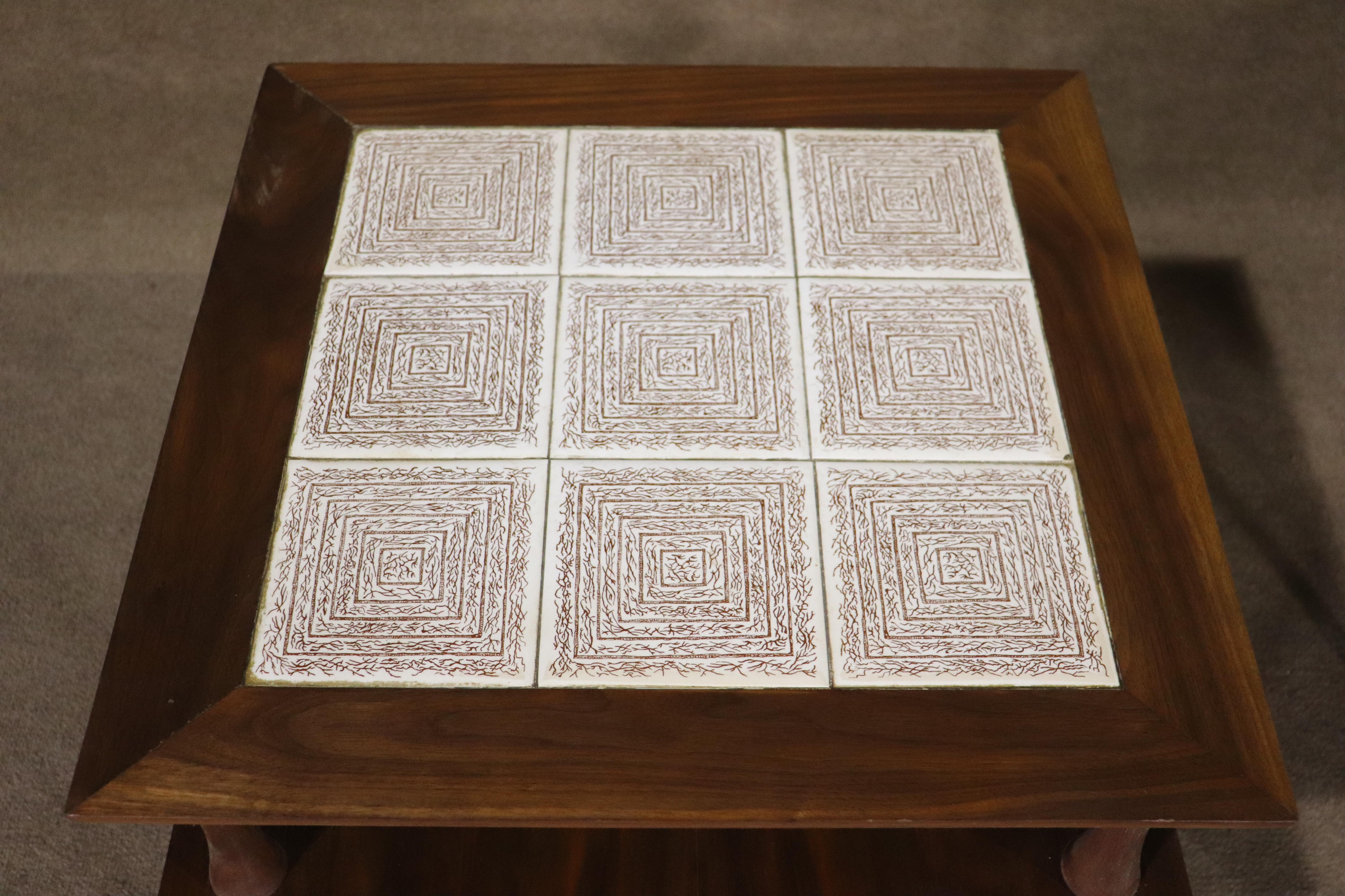 Ceramic Mid-Century Tile Side Tables For Sale