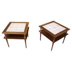 Vintage Mid-Century Tile Side Tables