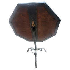 Mid Century Tile Tilt Top Table With Heavy Iron Base Indoor Outdoor Italy C1948