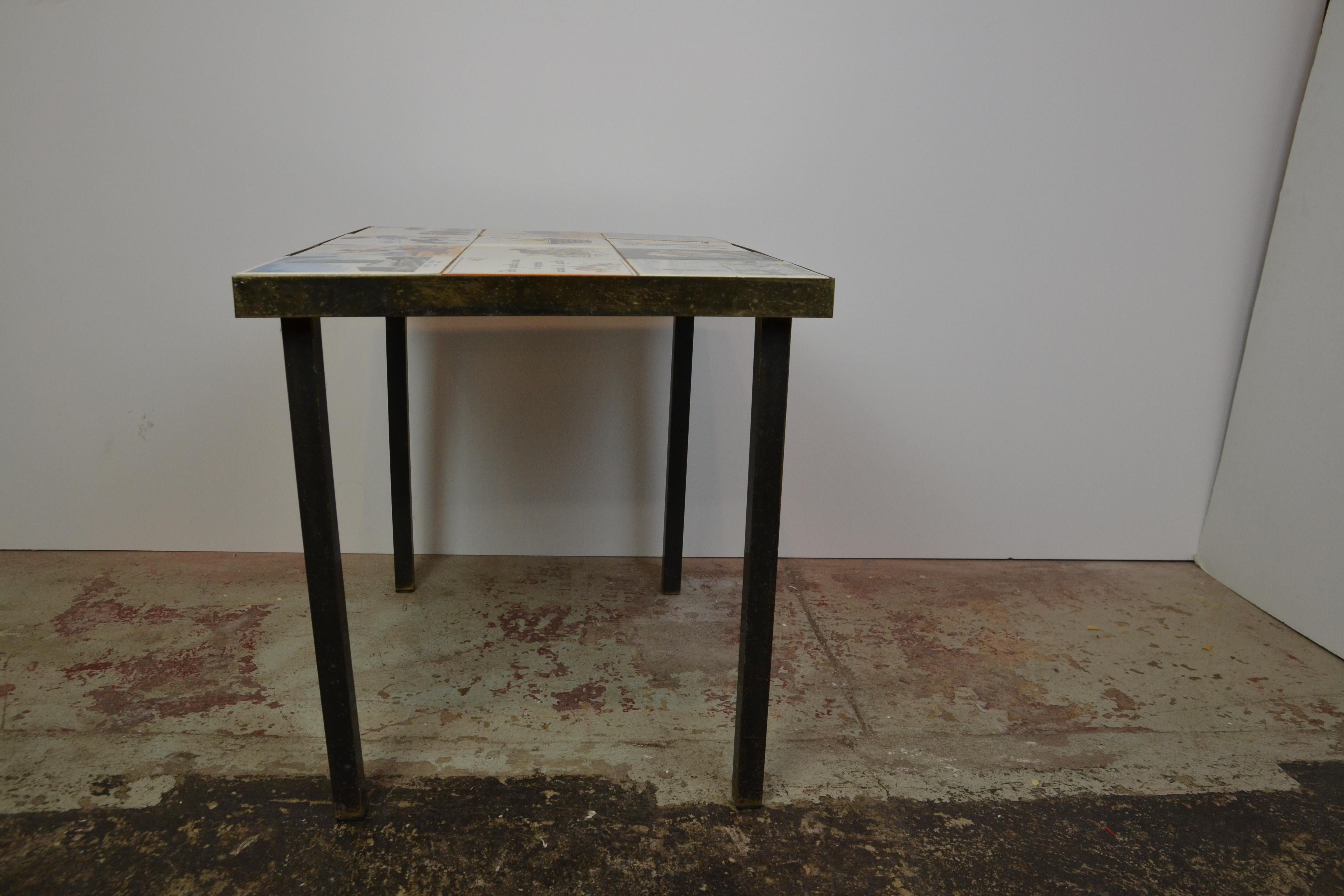 Mid-20th Century Mid-century Tile Top Side Table